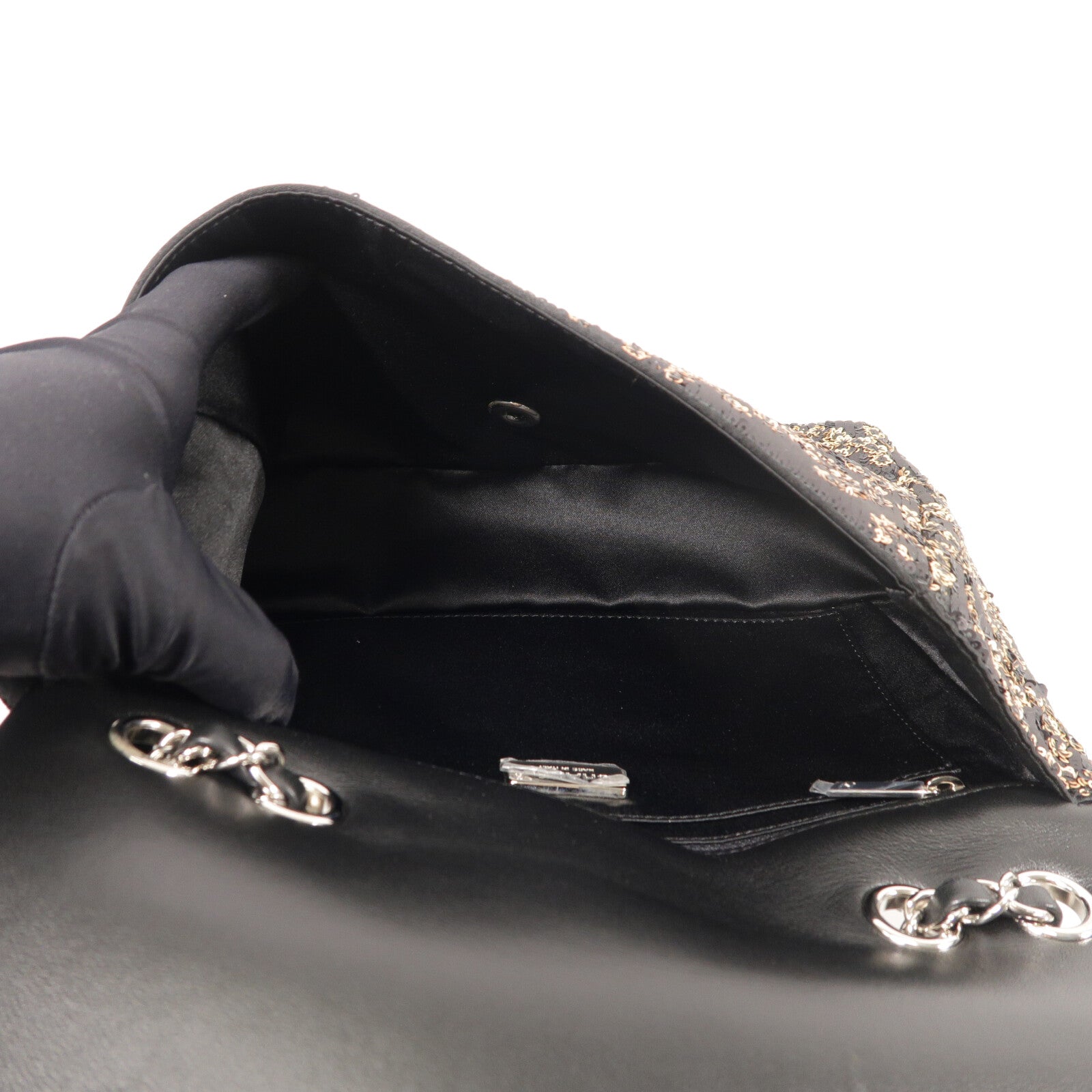 CHANEL 珠片Chain Shoulder鏈帶肩背袋