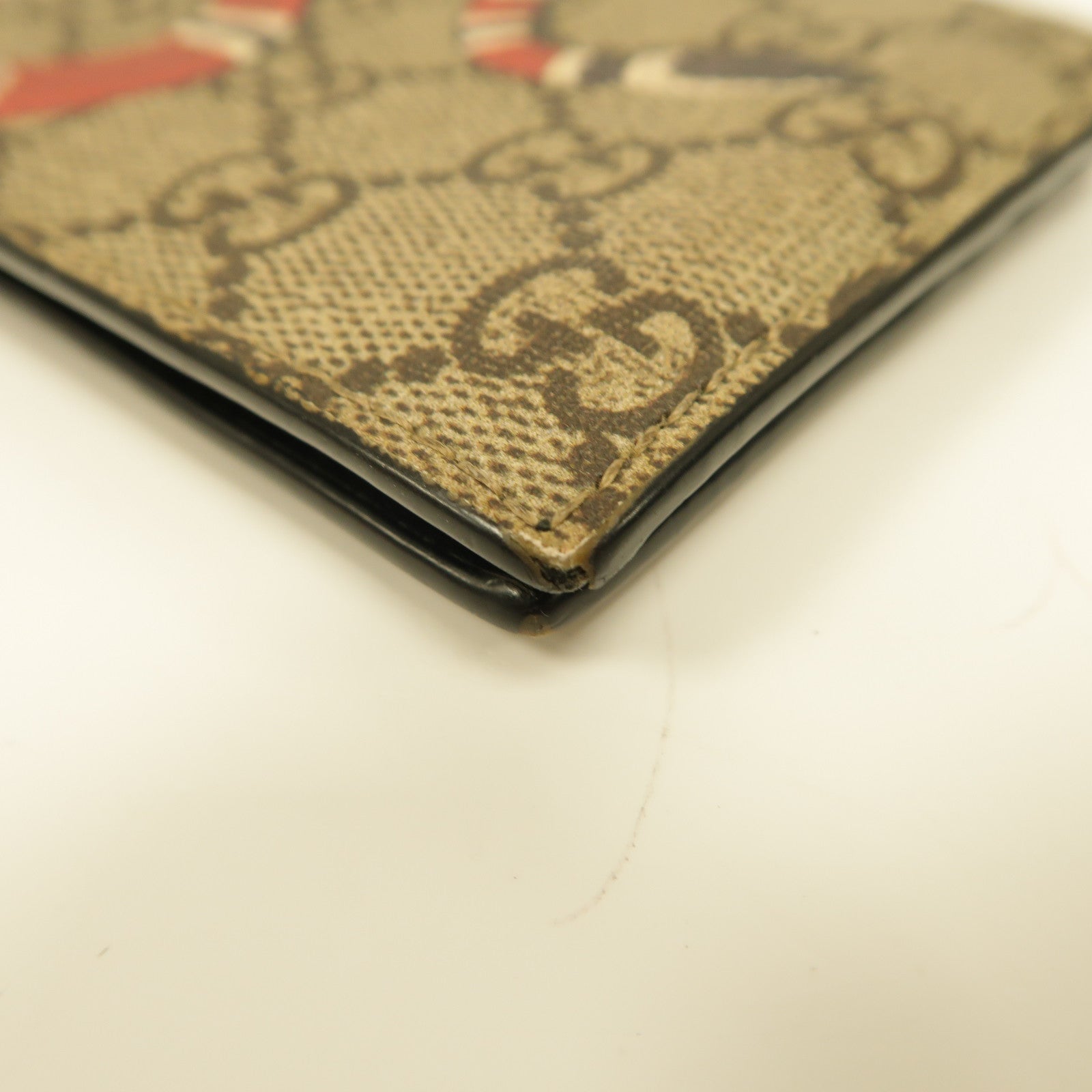 GUCCI 塗層帆布Wallet折疊錢包米色