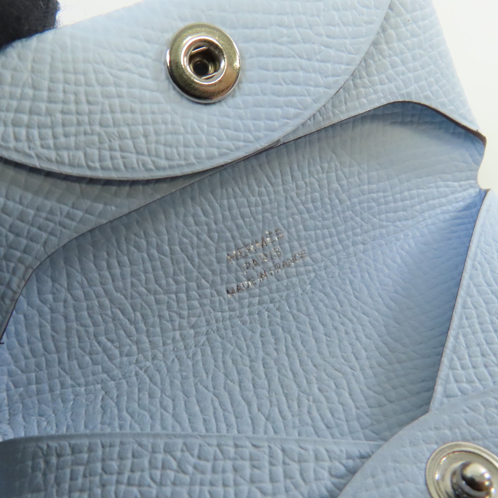 HERMES 【激減優惠】Epsom皮革Bastia Coin Purse銀扣零錢包Bleu Brume霧霾藍