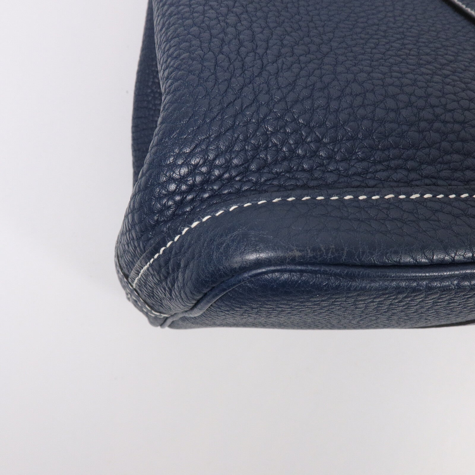 HERMES Negonda皮革Garden Party PM手挽袋Bleu de Prusse