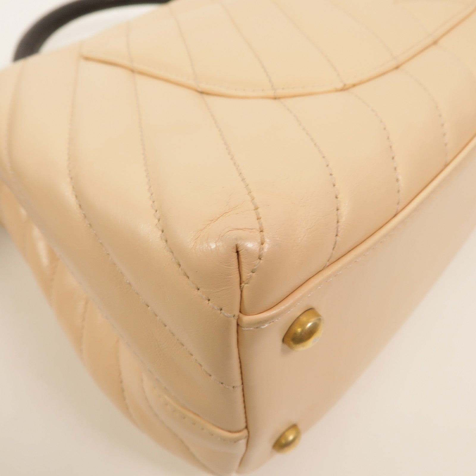 CHANEL 牛皮皮革Coco Handle Flap Bag鏈帶手挽肩背兩用袋