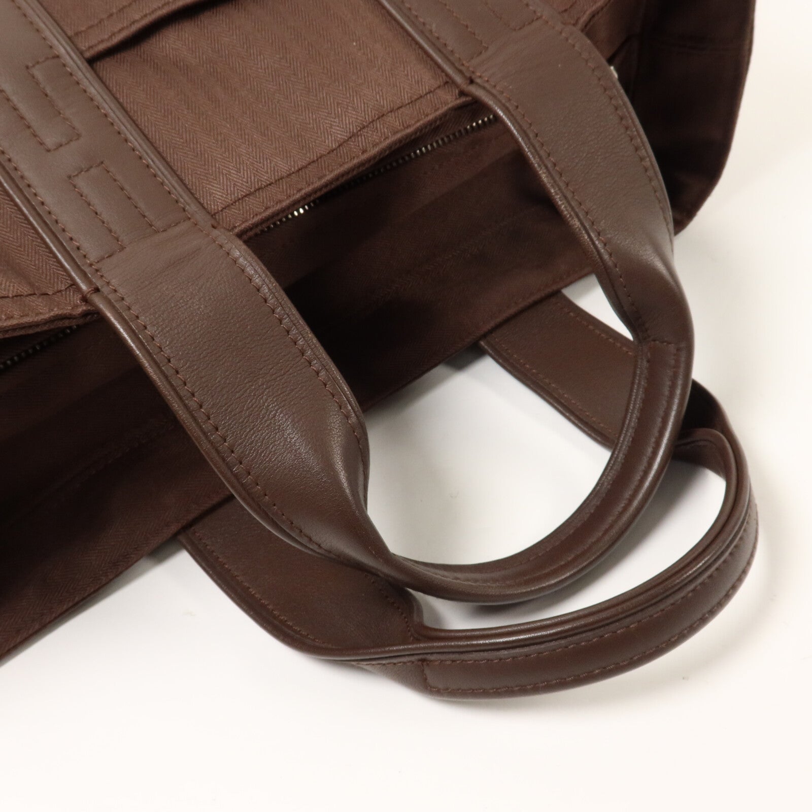 HERMES 帆布Acapulco PM Tote手挽袋Dark Brown