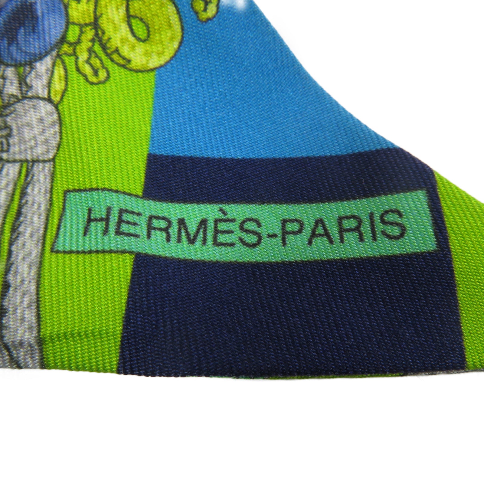 HERMES 【激減優惠】絲質Twilly絲巾綠色