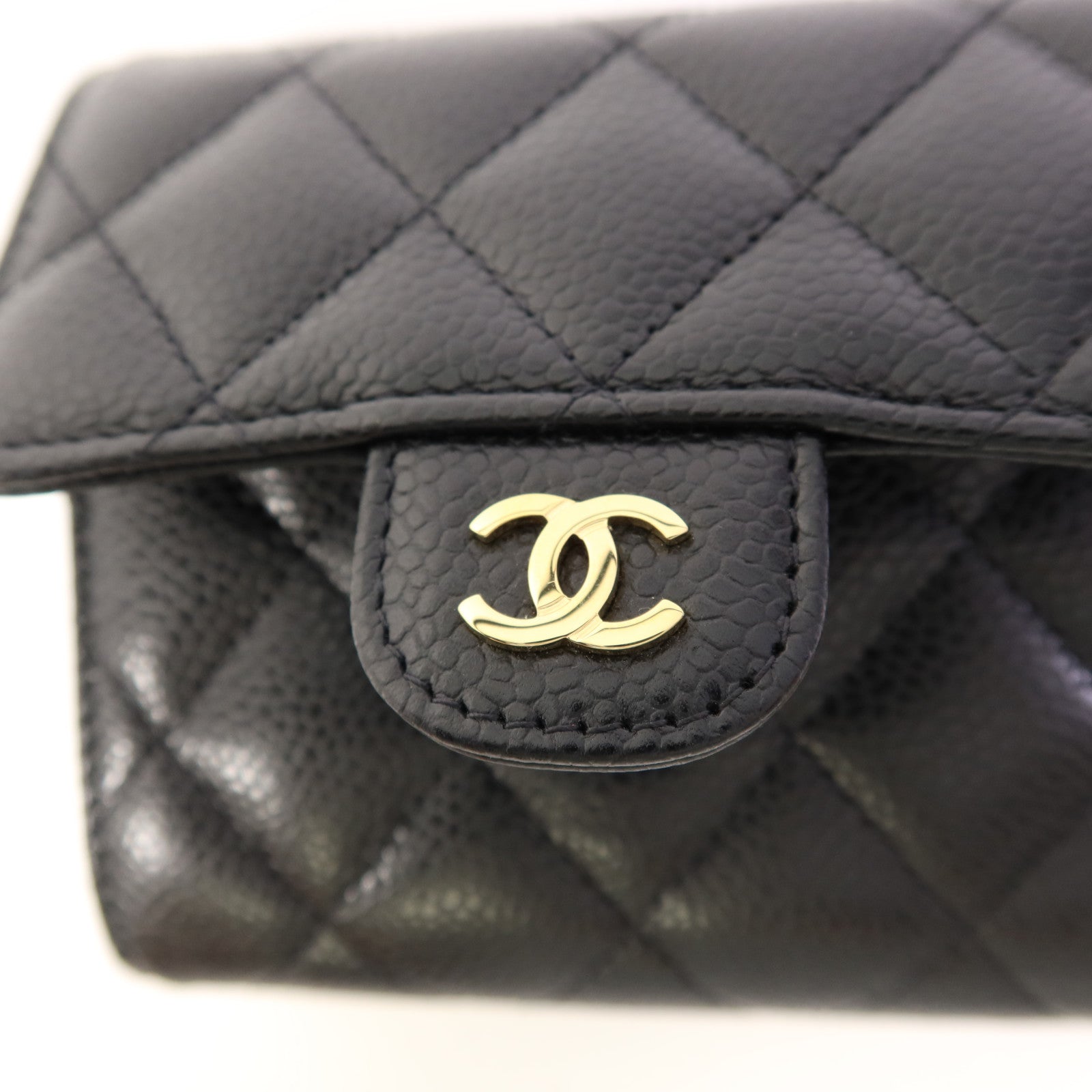 CHANEL 牛皮皮革Wallet金扣錢包