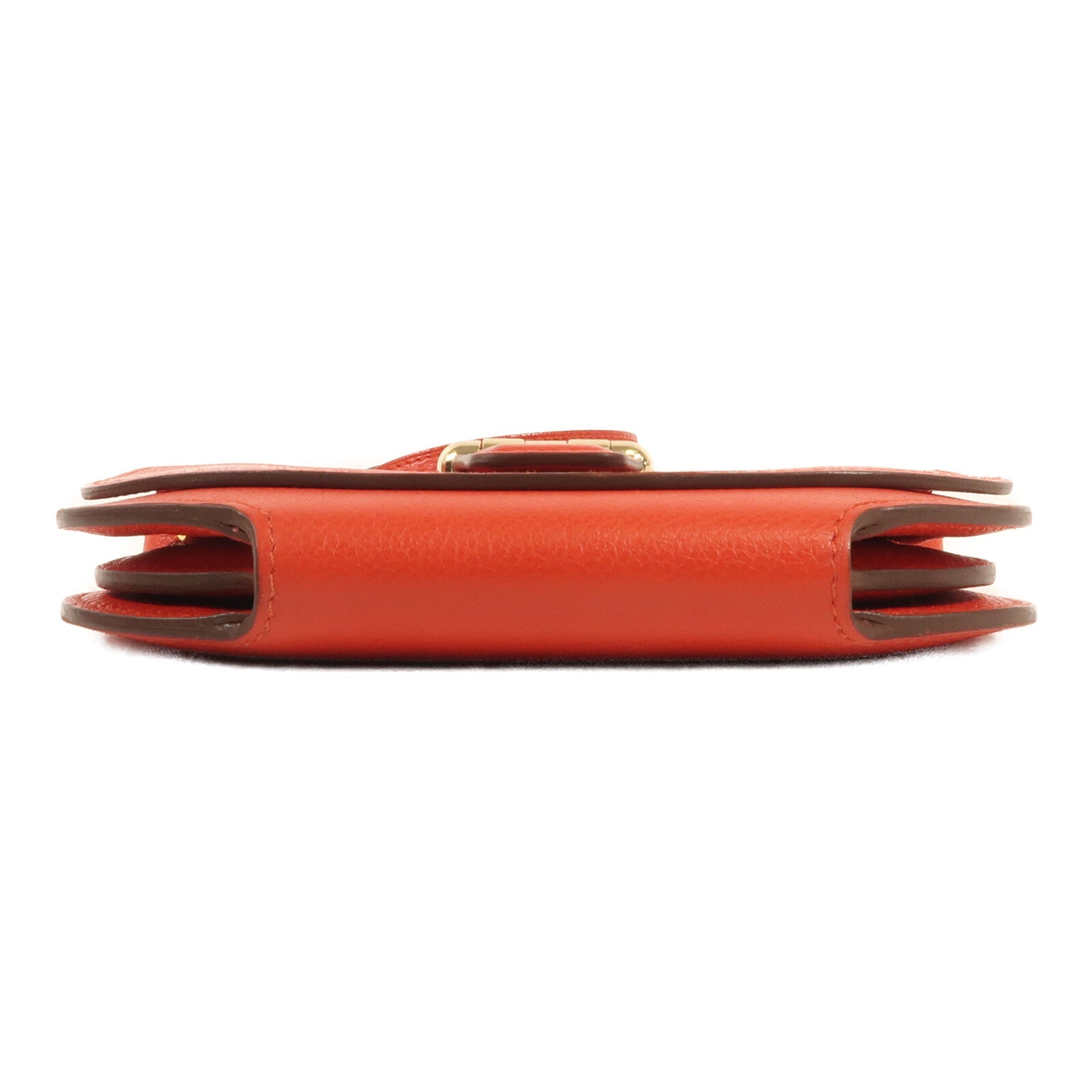 HERMES Evercolor皮革Mini Convoyeur金扣肩背袋Rouge Tomate