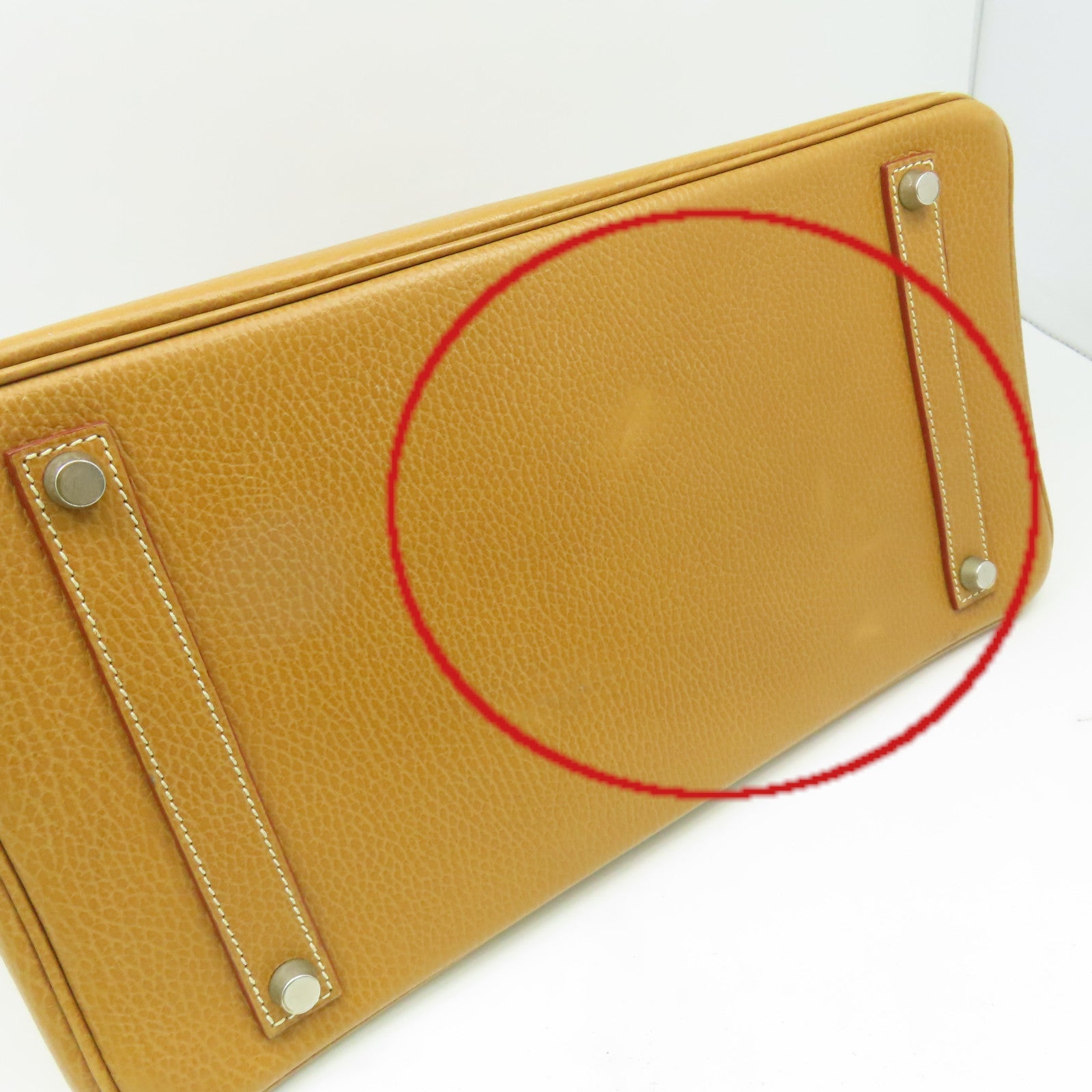 HERMES Ardennes皮革Birkin 35 Hand Bag銀扣手挽袋Natural啡色