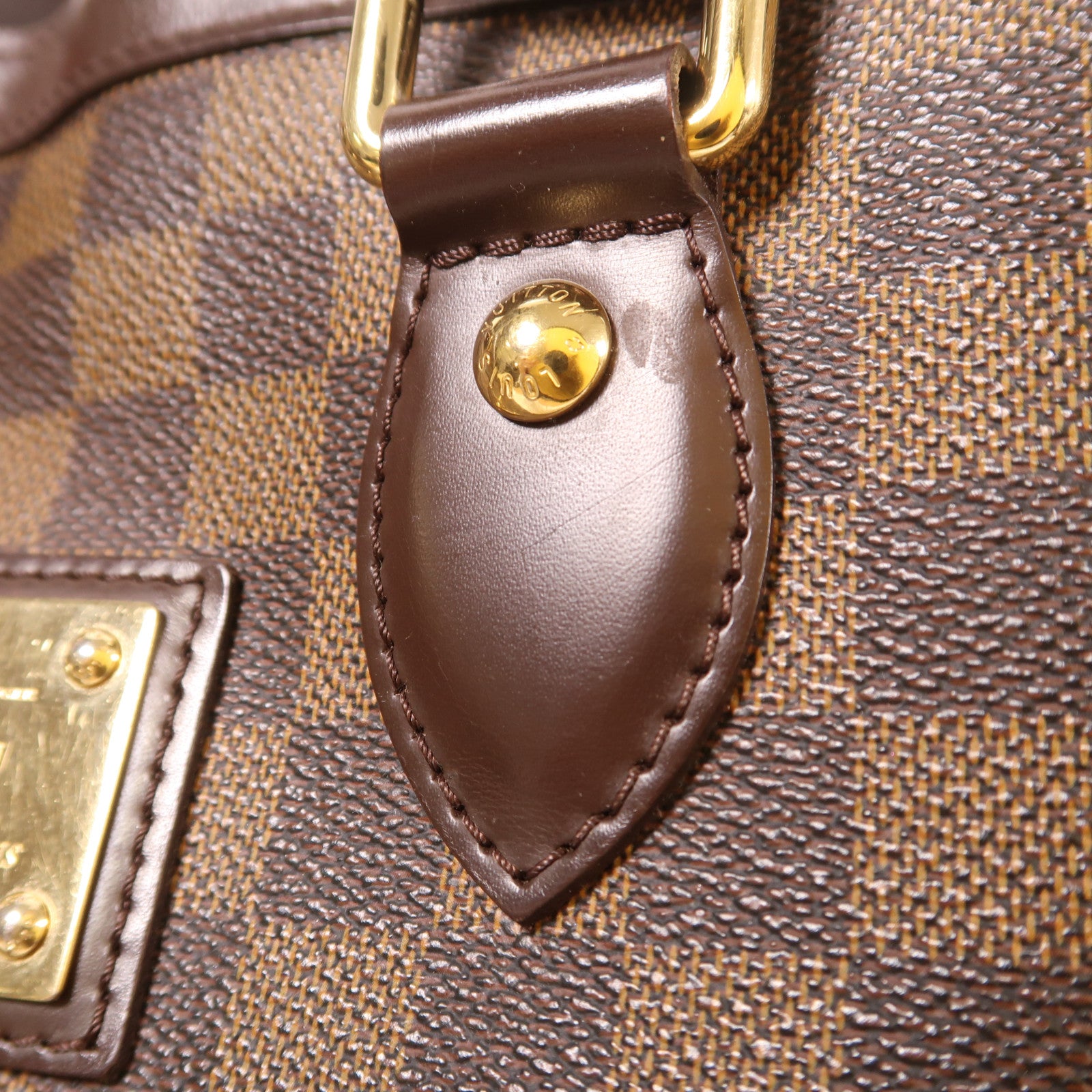 LOUIS VUITTON Damier Hampstead PM金扣肩背袋/手挽袋