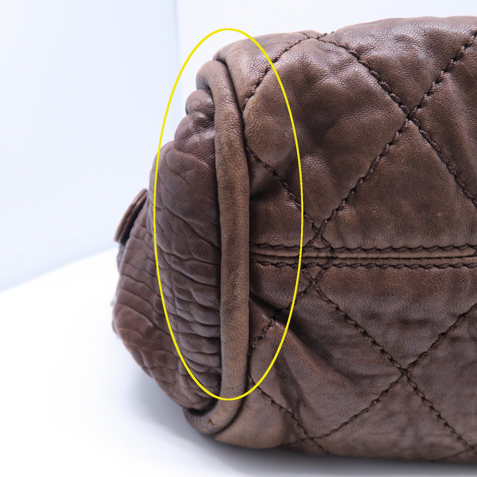 CHANEL 【激減優惠】牛皮皮革Handbag銀扣手挽肩背兩用袋啡色