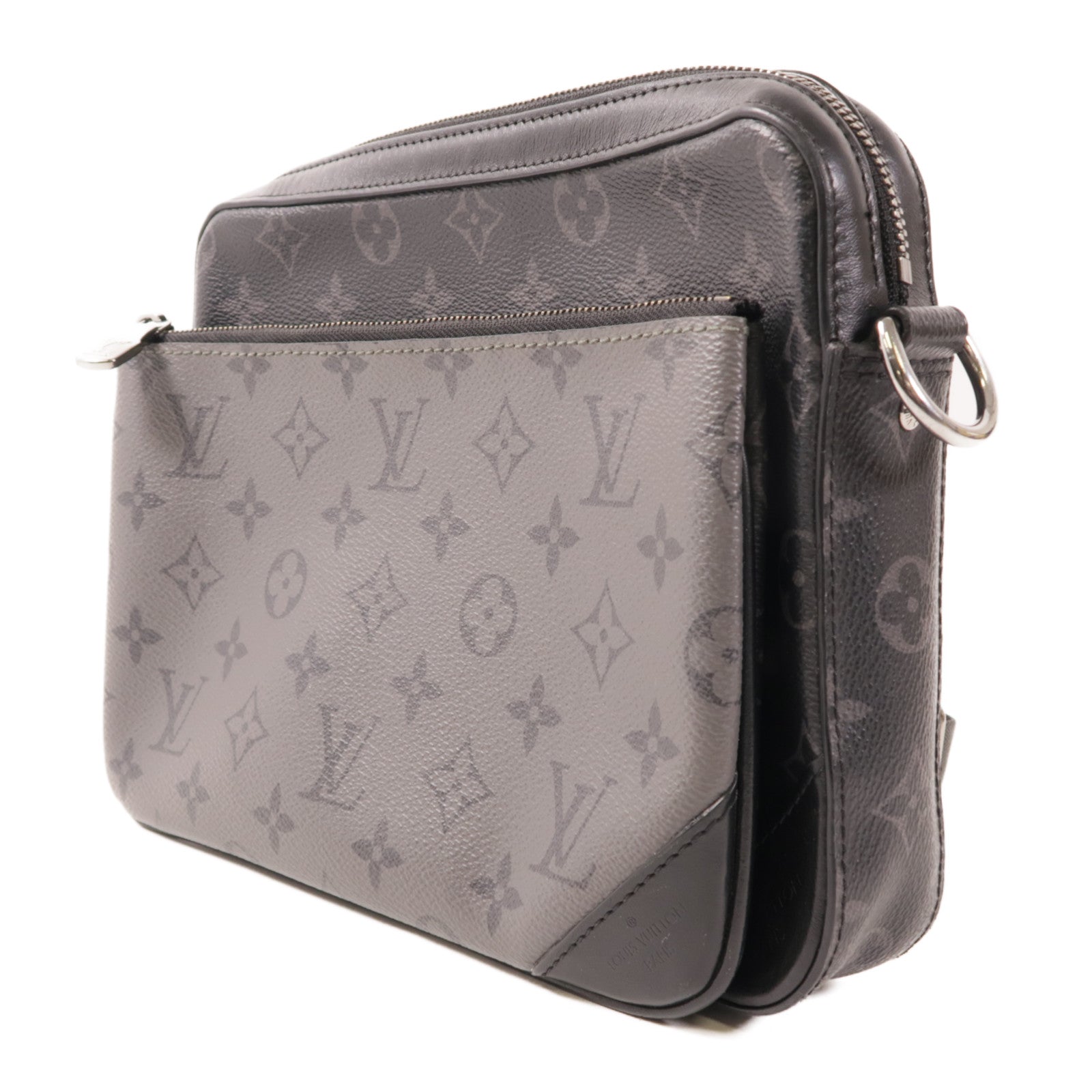 LOUIS VUITTON Trio Messenger Shoulder Bag M69443 Monogram Eclipse Reverse Gray