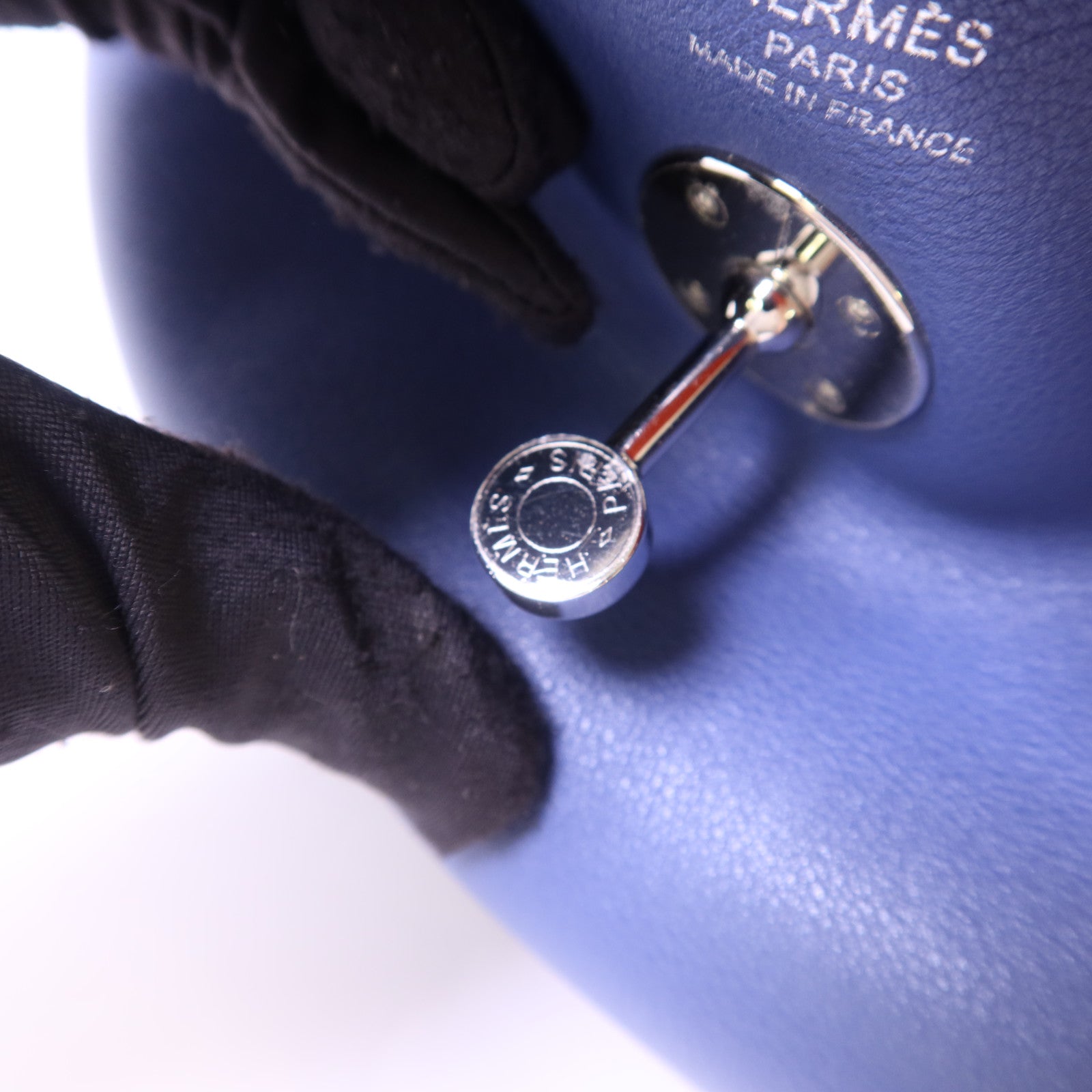 HERMES Swift皮革Lindy 26銀扣手挽肩背兩用袋Bleu Brighton