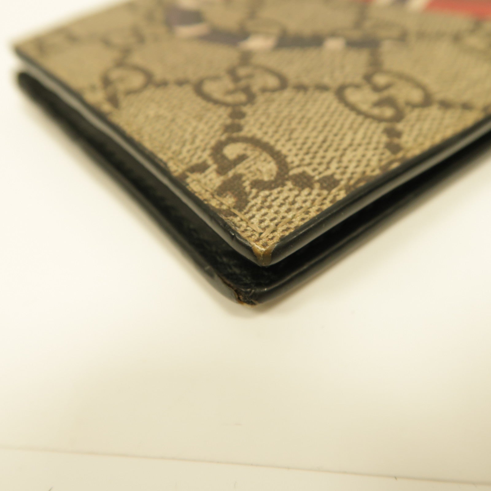 GUCCI 塗層帆布Wallet折疊錢包米色