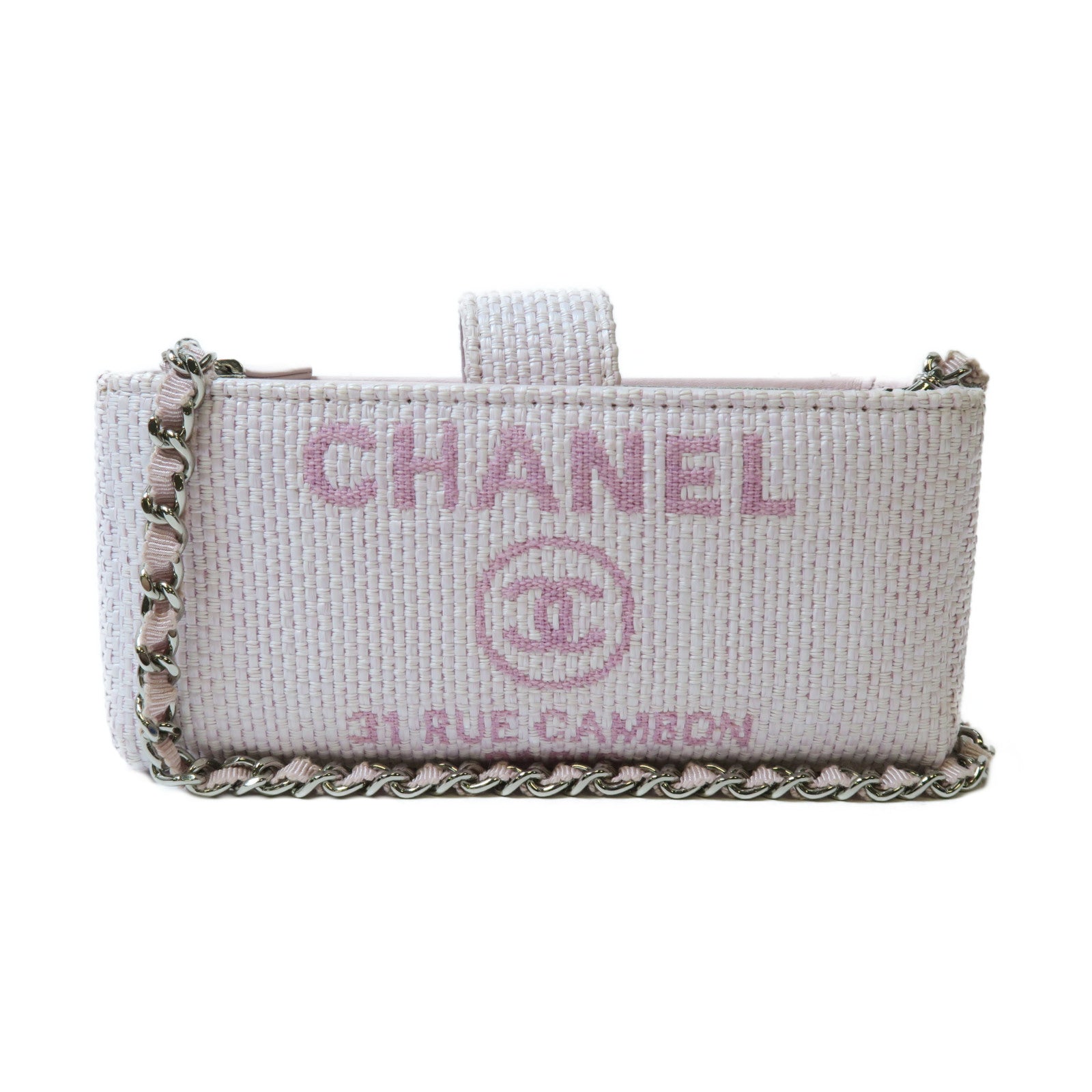 CHANEL 【激減優惠】酒椰31 Rue Cambon Chain Shoulder銀扣鏈帶肩背袋粉紅色