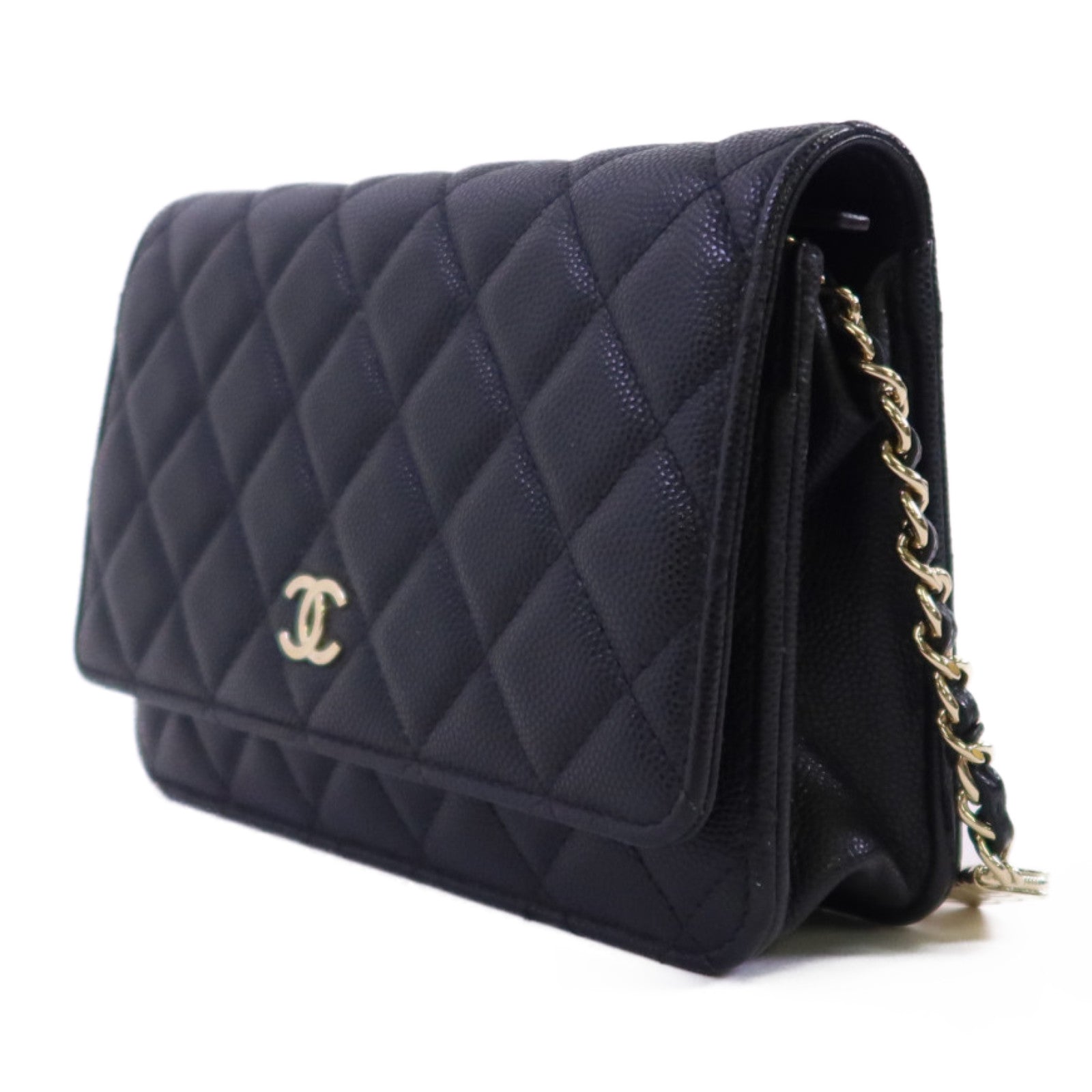 CHANEL 牛皮皮革WOC Wallet On Chain金扣鏈帶肩背袋