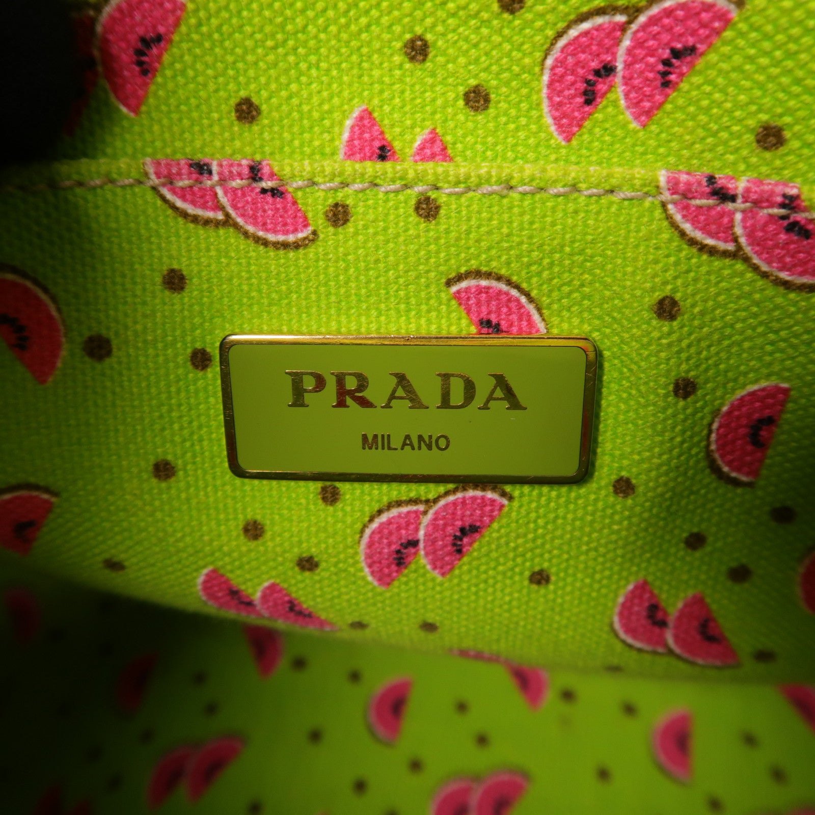 PRADA 帆布2 Way Shoulder金扣手挽肩背兩用袋