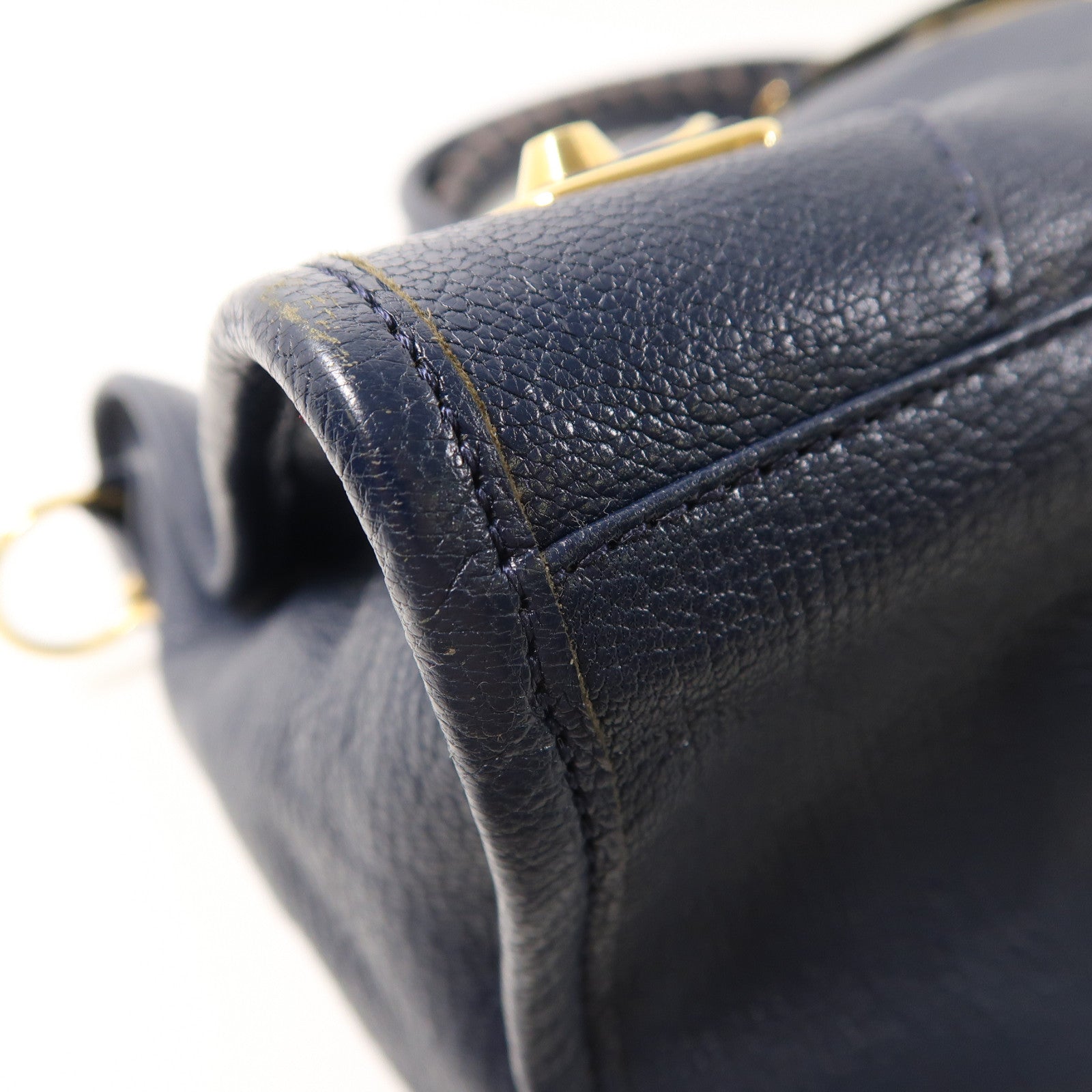 BALENCIAGA 牛皮皮革Part Time金扣手挽肩背兩用袋深藍色