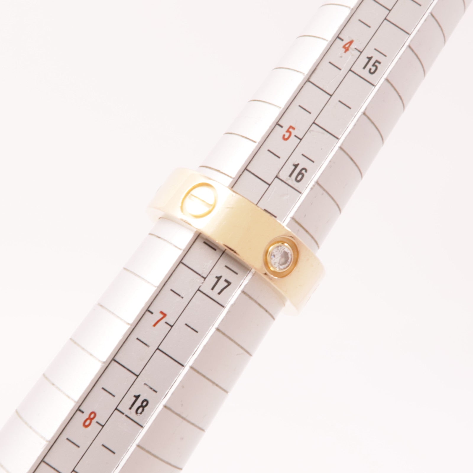 CARTIER 18K玫瑰金Love Ring 3 Diamonds鑽石戒指Cartier#52/US#6