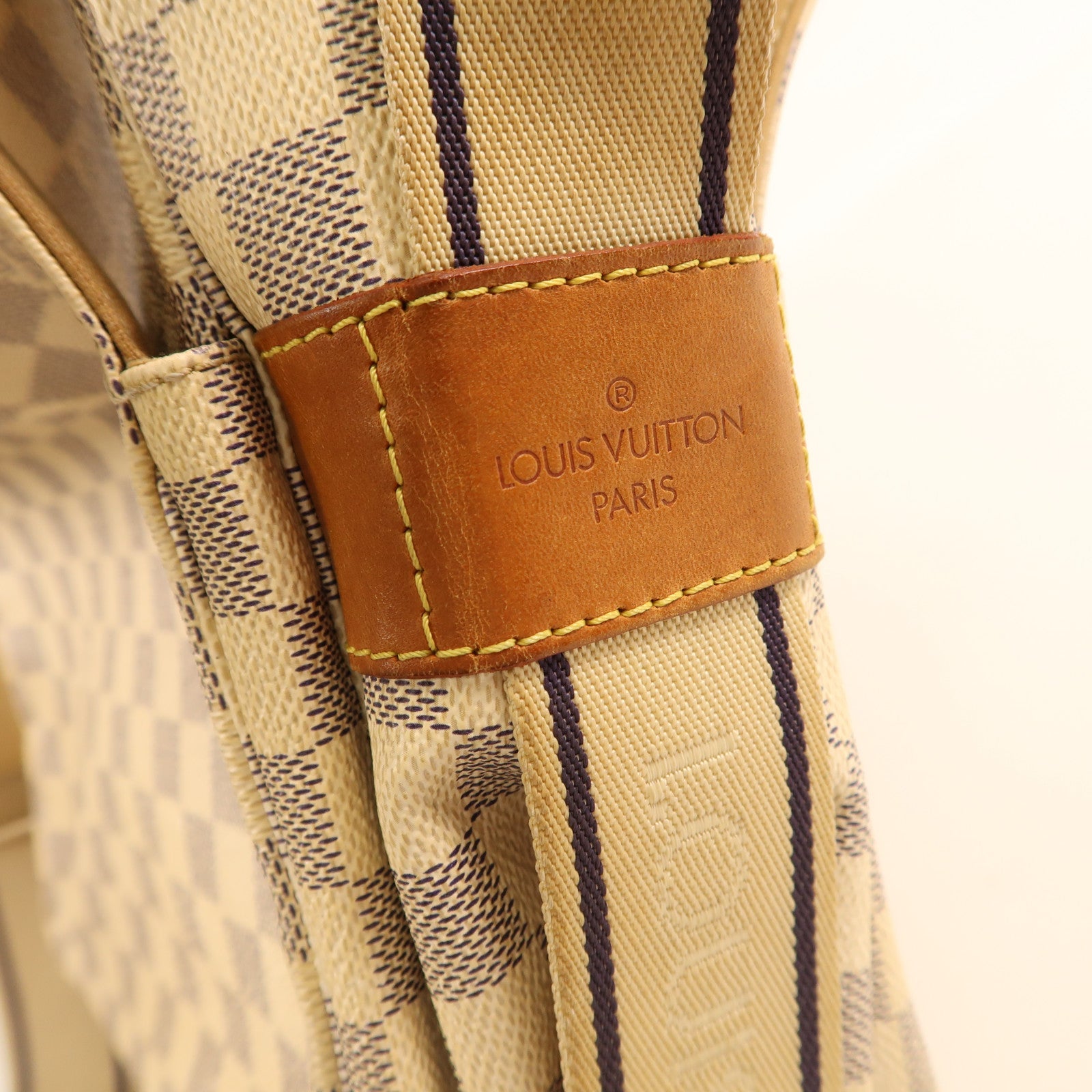 LOUIS VUITTON Damier Azur Naviglio金扣肩背袋