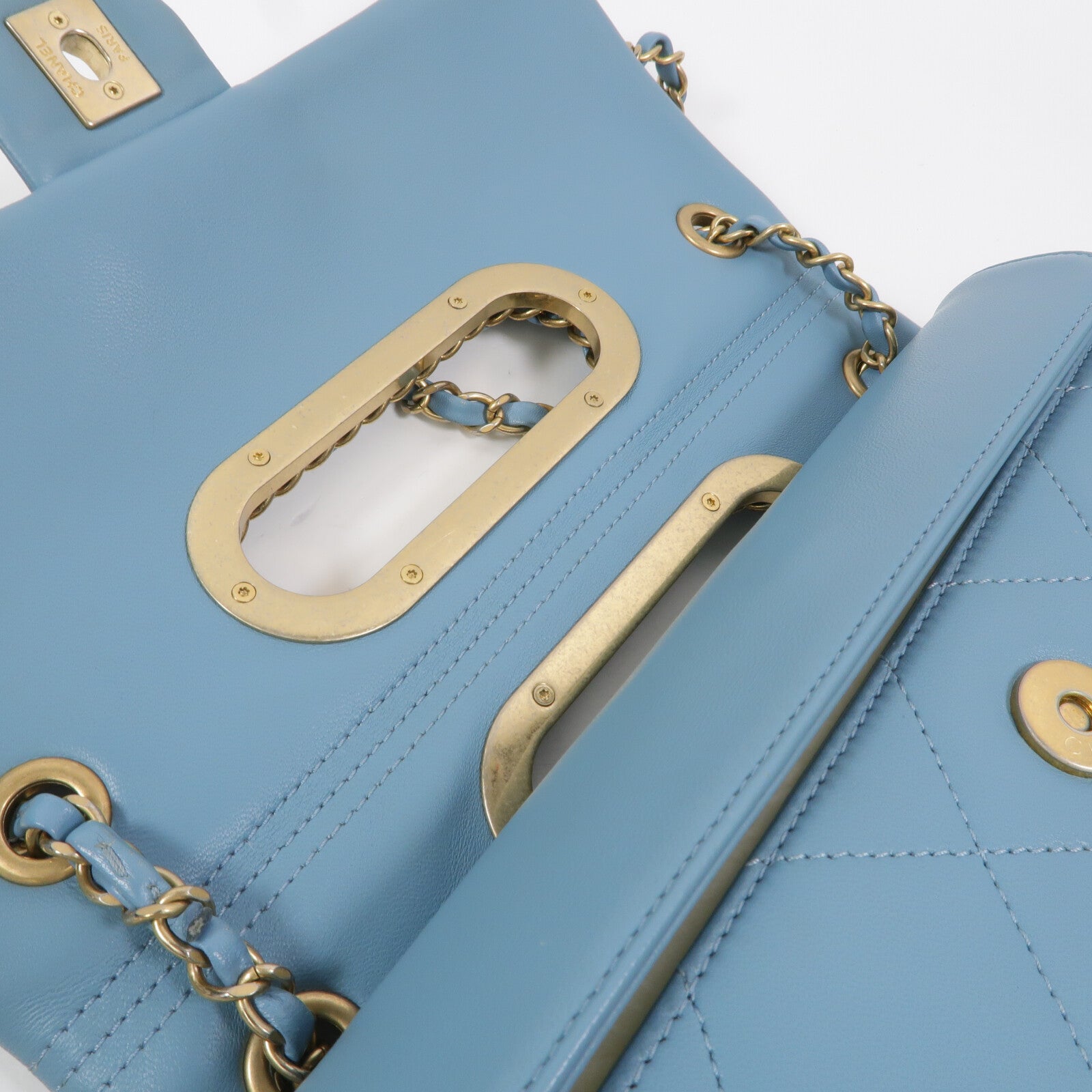 CHANEL 皮皮革Matelasse Chain Shoulder Bag鏈帶手挽肩背兩用袋