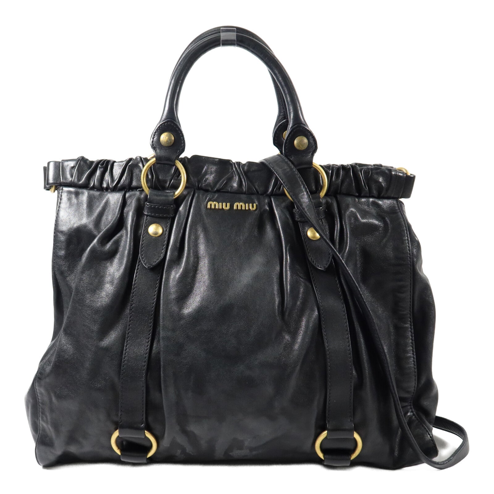 Miu Miu 牛皮皮革2 Way Shoulder手挽肩背兩用袋