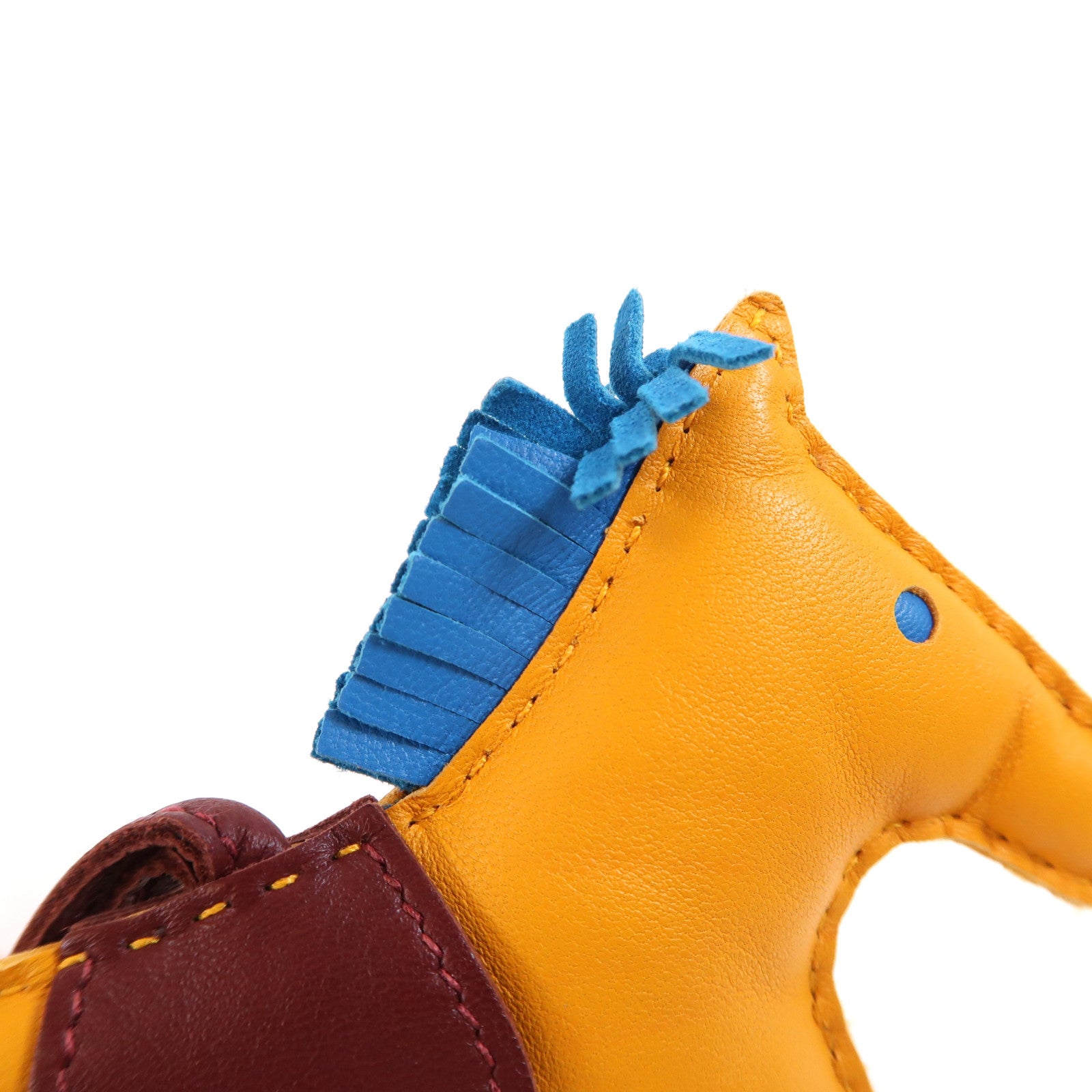 HERMES Rodeo MM Charm Swift Leather Orange/Blue/Brown