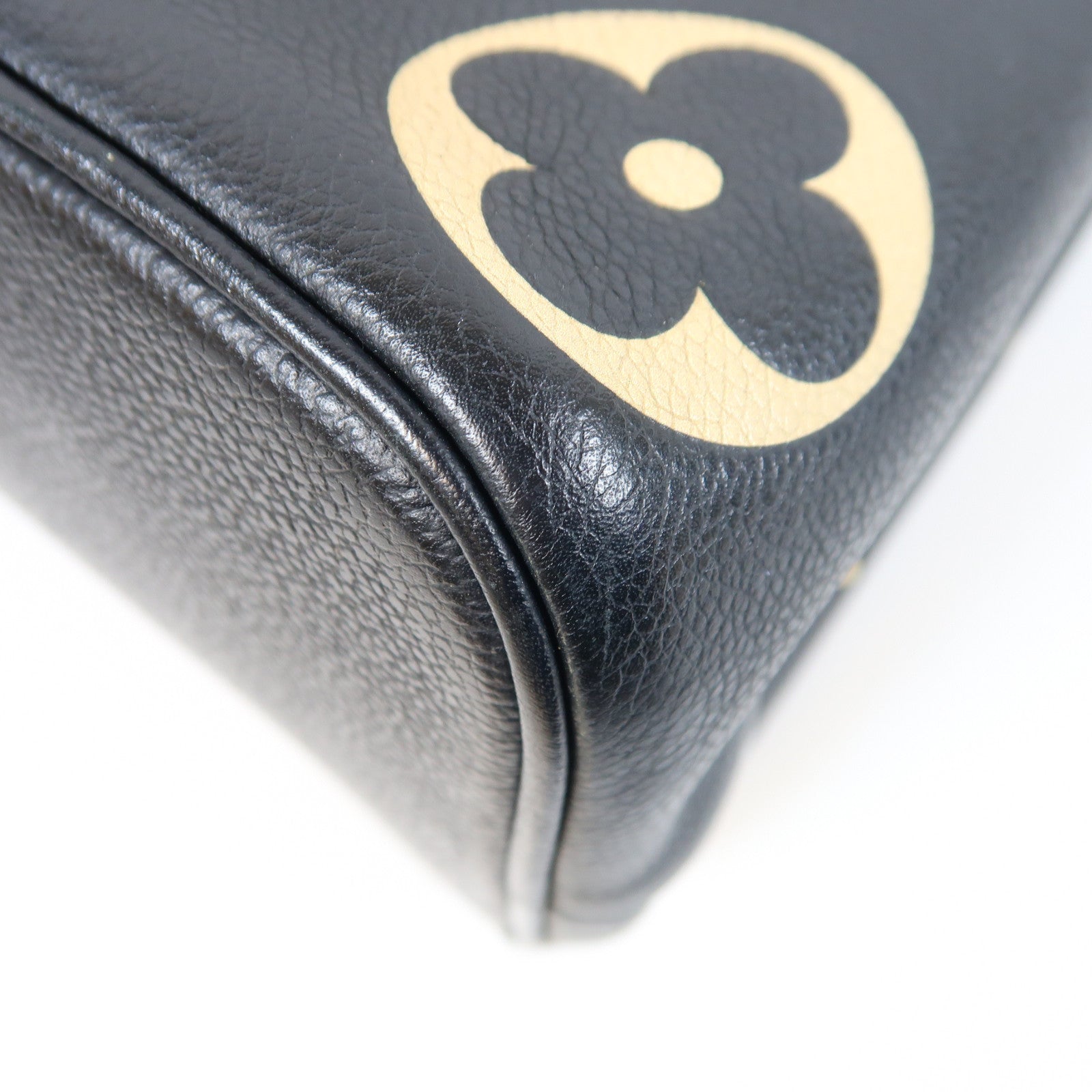 LOUIS VUITTON Monogram Empreinte Neo Noe MM金扣手挽肩背兩用袋黑色/米色
