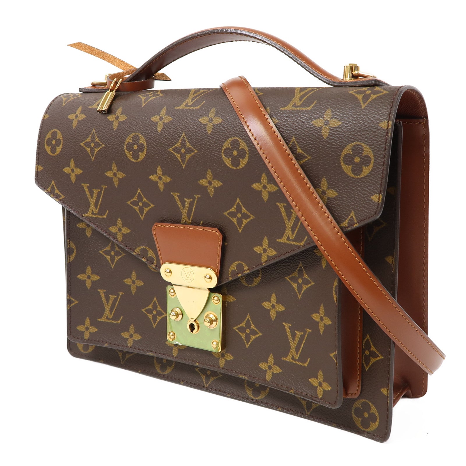 LOUIS VUITTON 【激減優惠】Monogram Monceau 26金扣手挽肩背兩用袋啡色