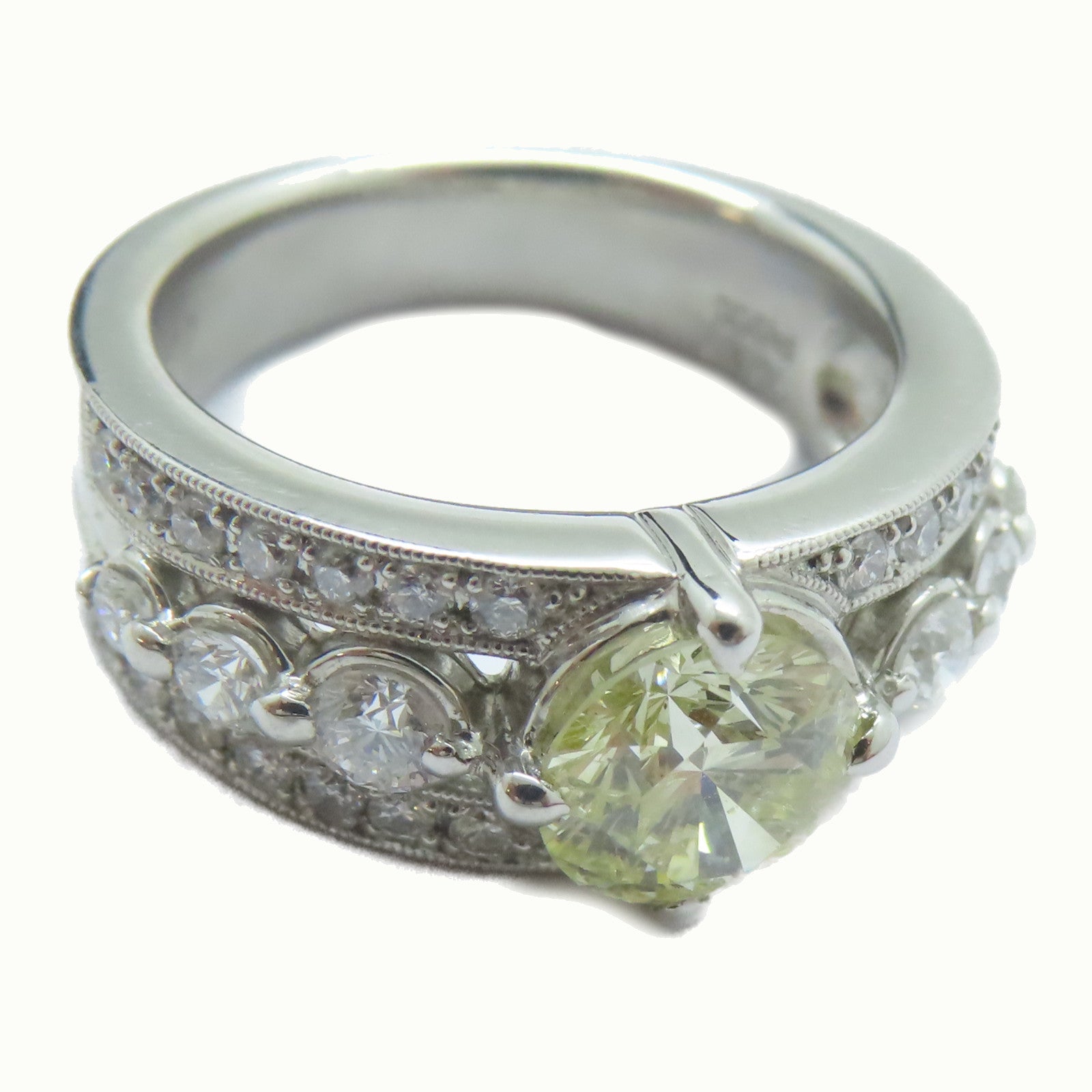 JEWELRY PT900鉑金Diamond Ring 1.181ct鑽石/0.67ct鑚石戒指US#5.5