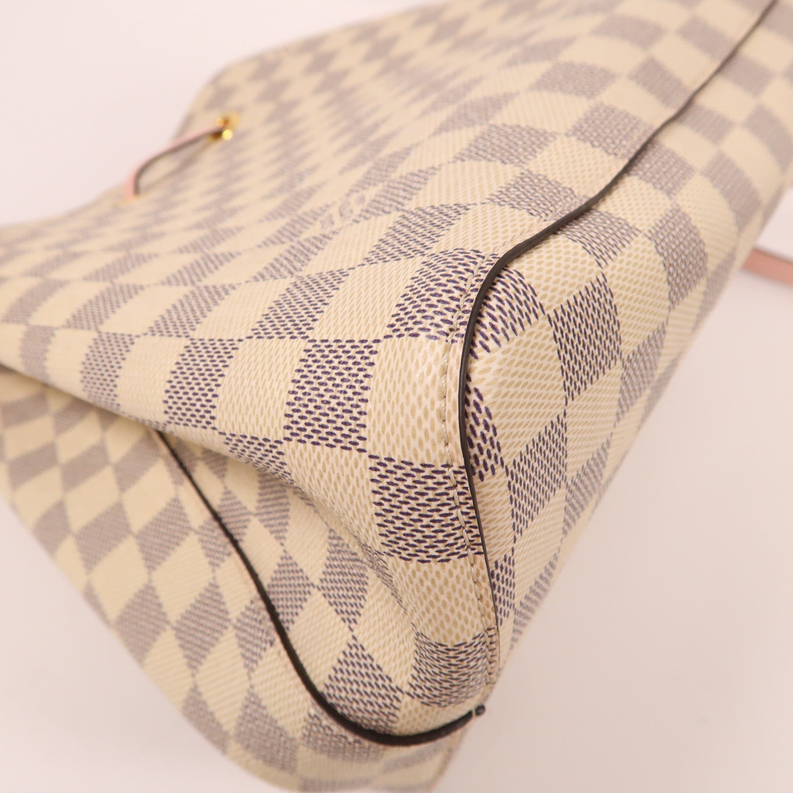 LOUIS VUITTON Damier Azur Neo Noe金扣肩背袋白色/粉紅色
