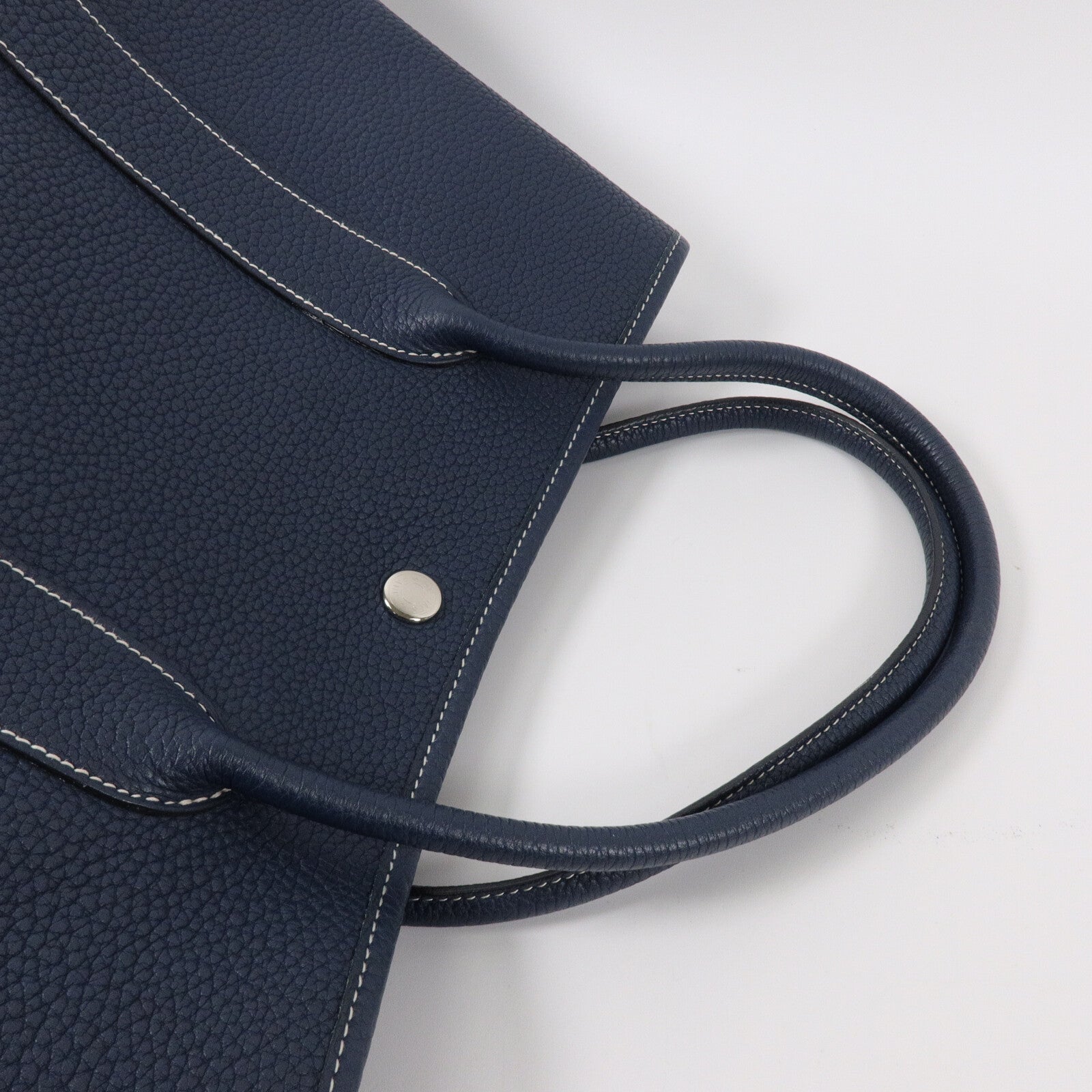 HERMES Negonda皮革Garden Party PM手挽袋Bleu de Prusse