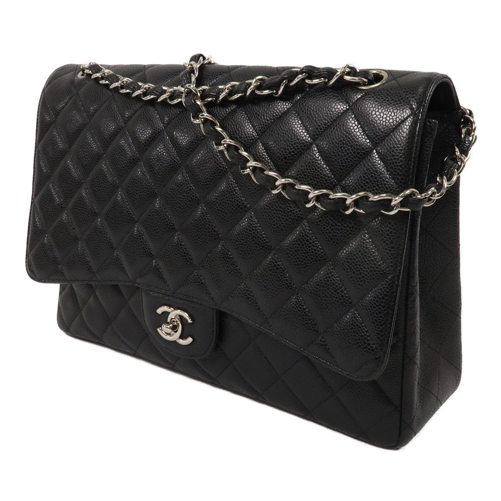 CHANEL 牛皮皮革Maxi Classic鏈帶肩背袋