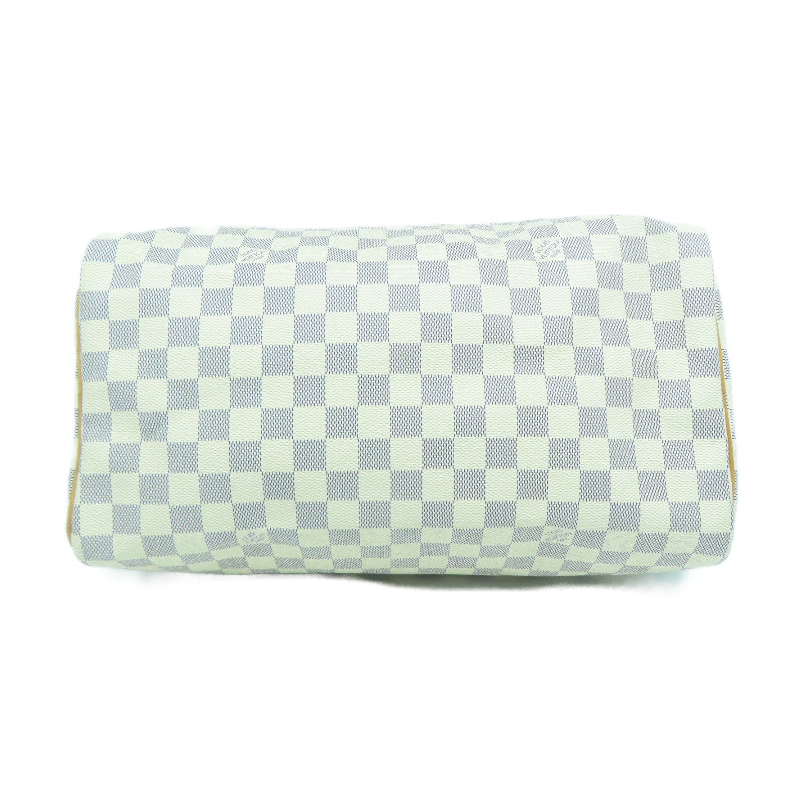 LOUIS VUITTON 【激減優惠】Damier Azur Speedy 35金扣手挽袋白色