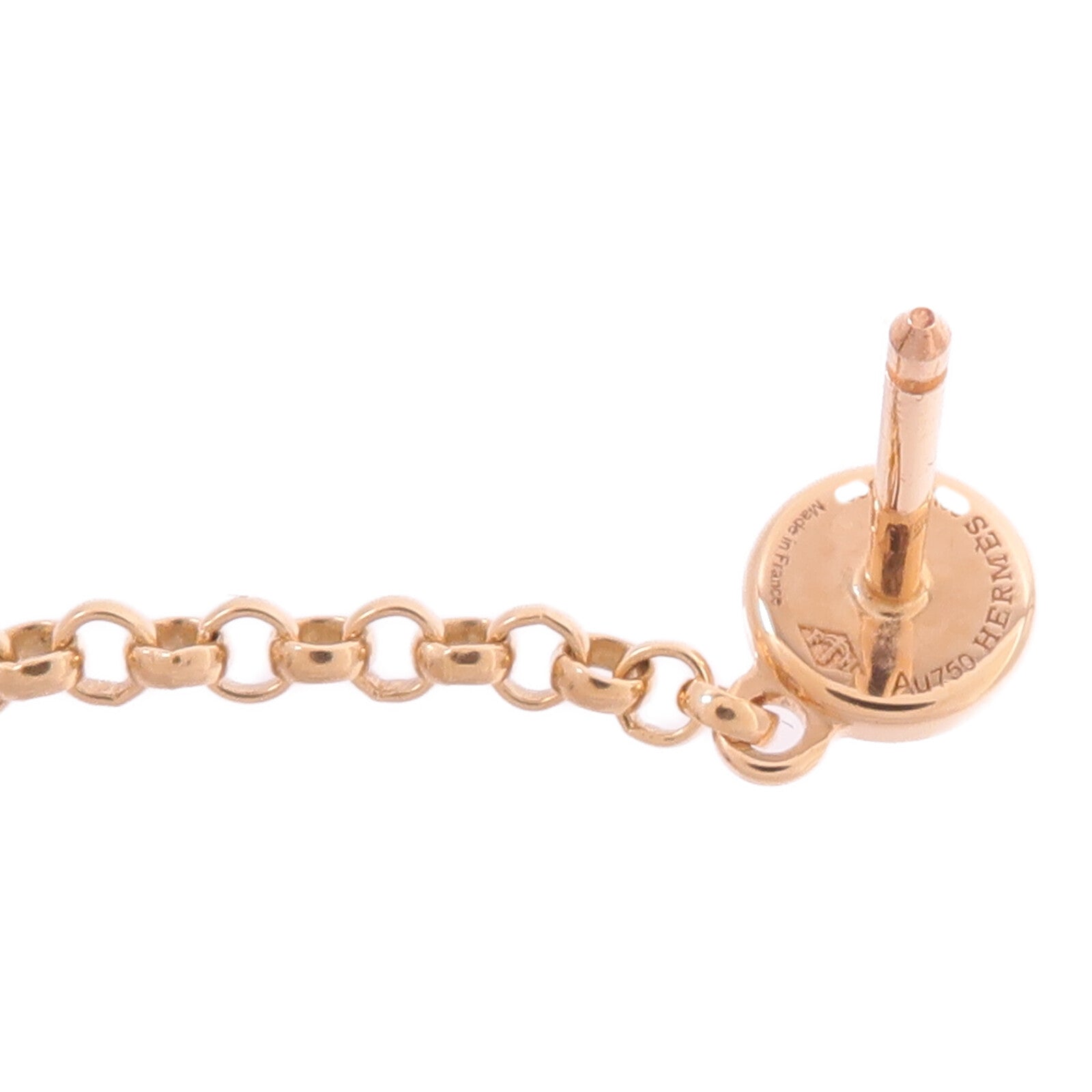HERMES 18K玫瑰金 Ex-Libris Clou de Selle Earrings鑽石耳環