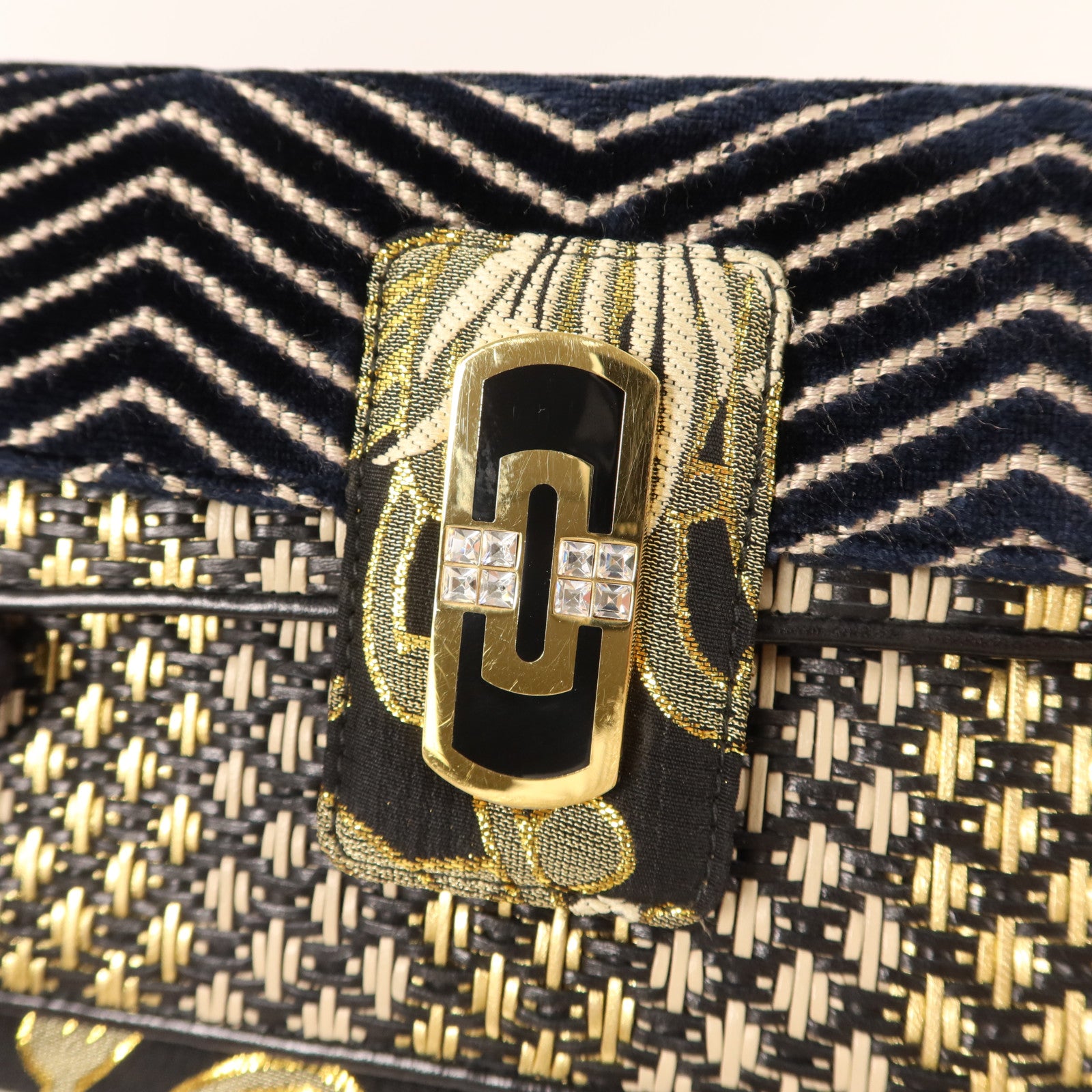 BVLGARI 天鵝絨/布料Clutch Bag金扣手拿包