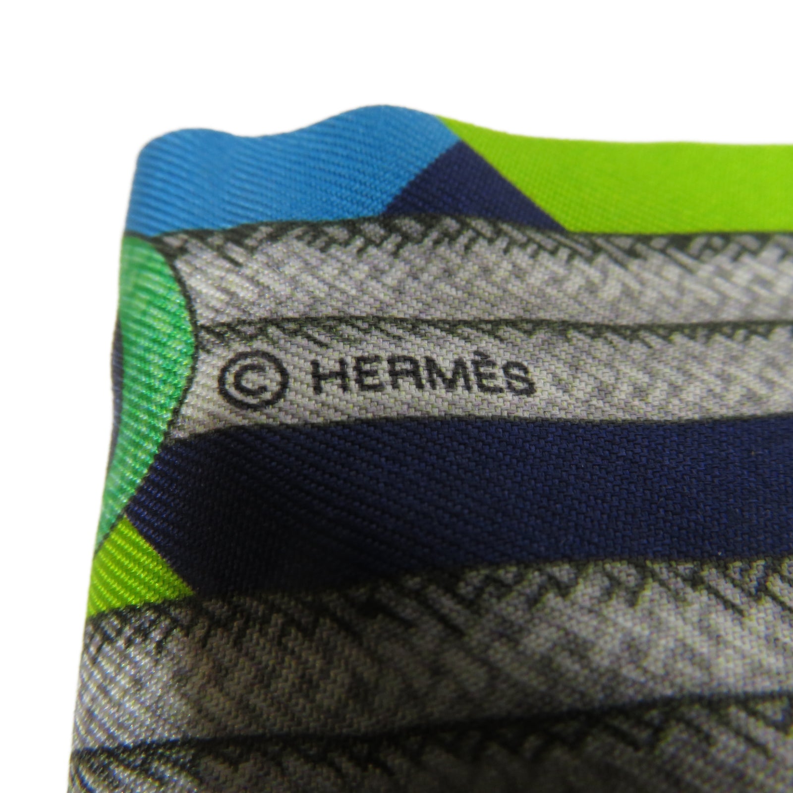 HERMES 【激減優惠】絲質Twilly絲巾綠色