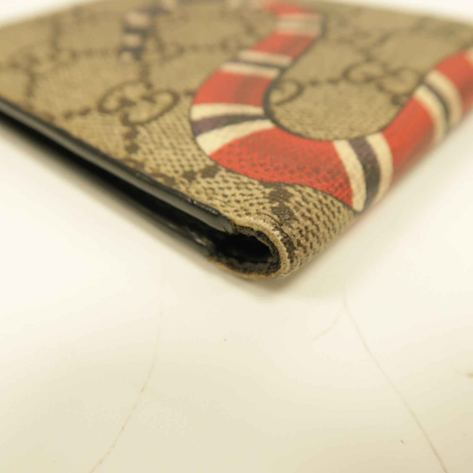 GUCCI 塗層帆布Wallet折疊錢包米色