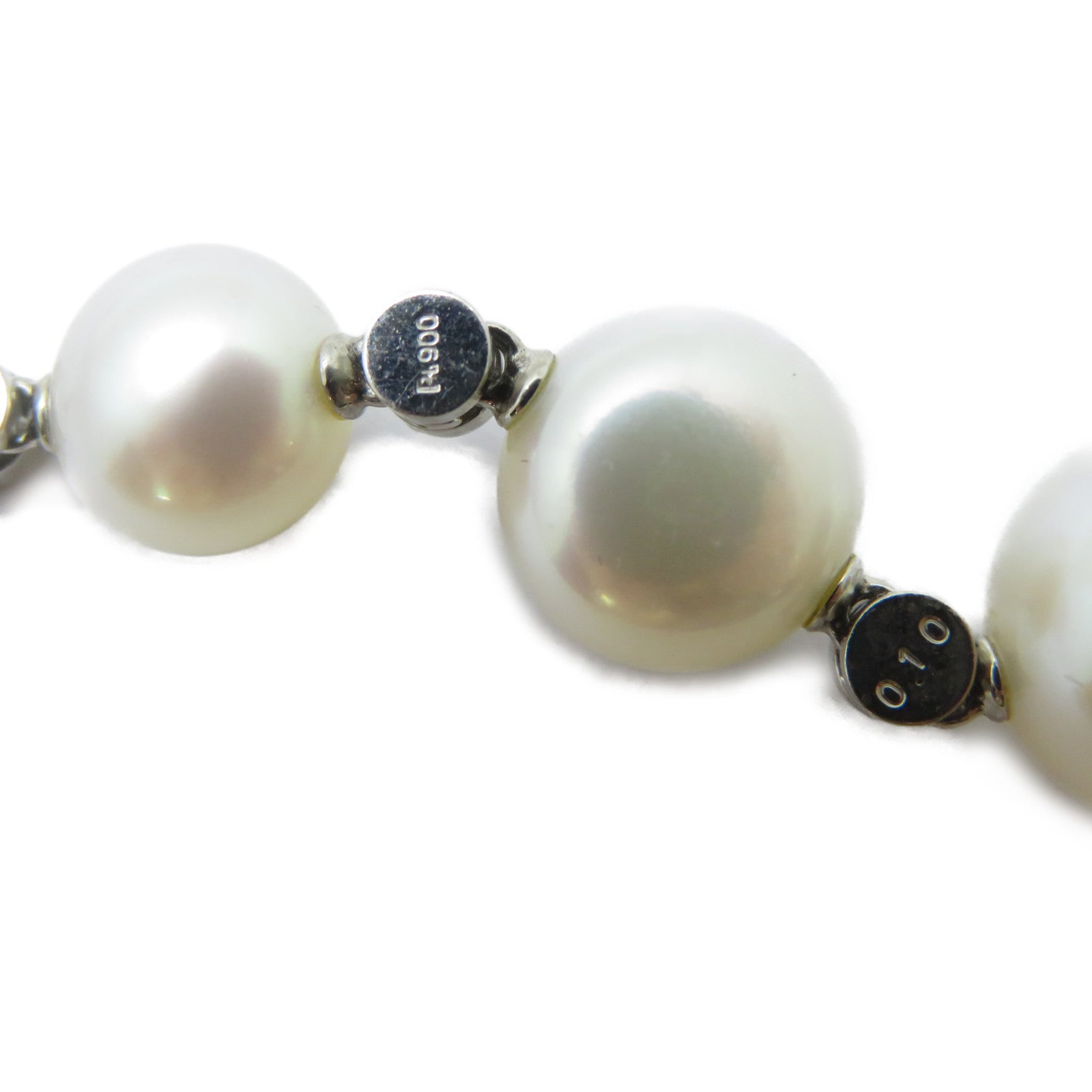 JEWELRY PT900/PT850鉑金Pearl Necklace 0.10ct鑽石項鏈