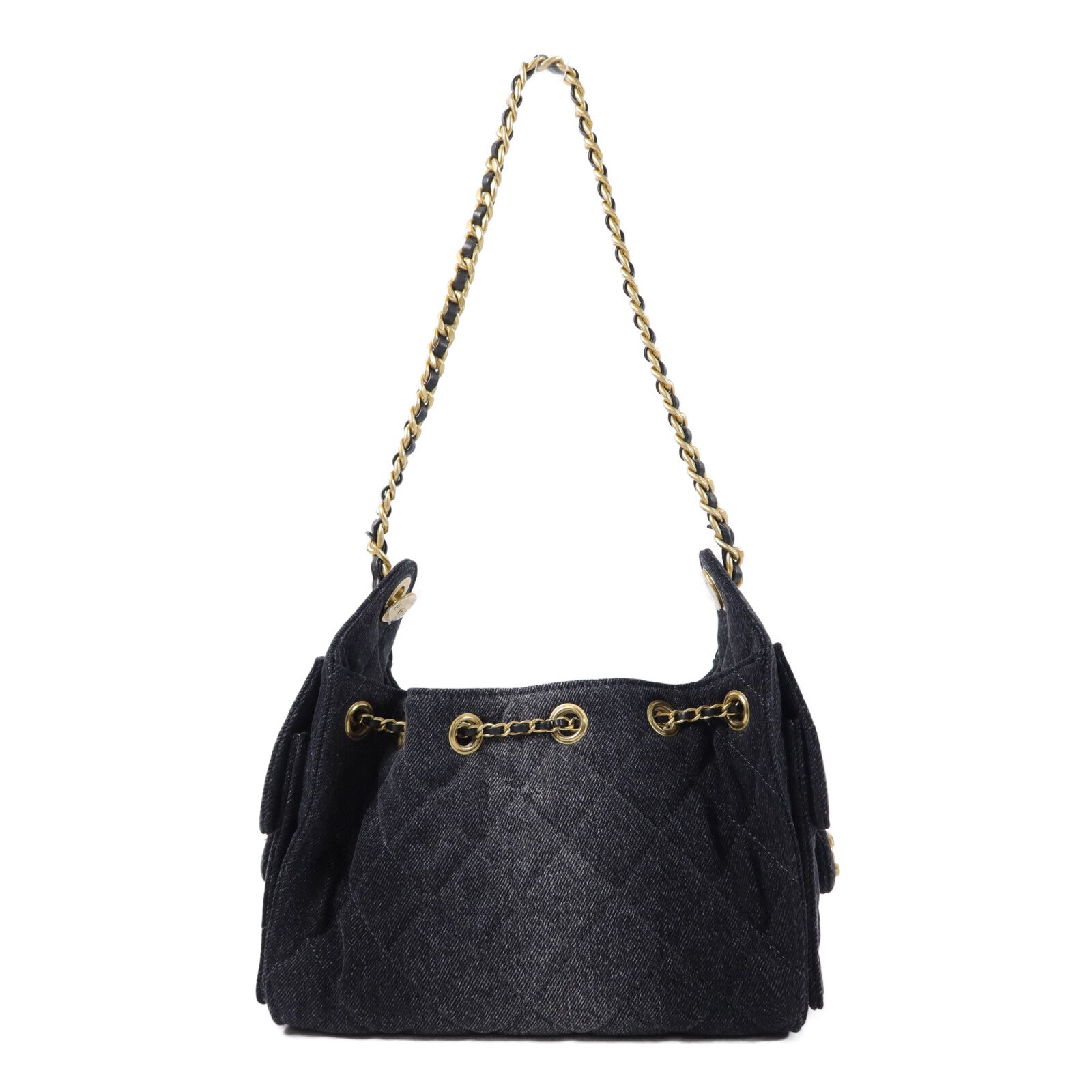 CHANEL 牛仔布Chanel 25 Mini鏈帶肩背袋