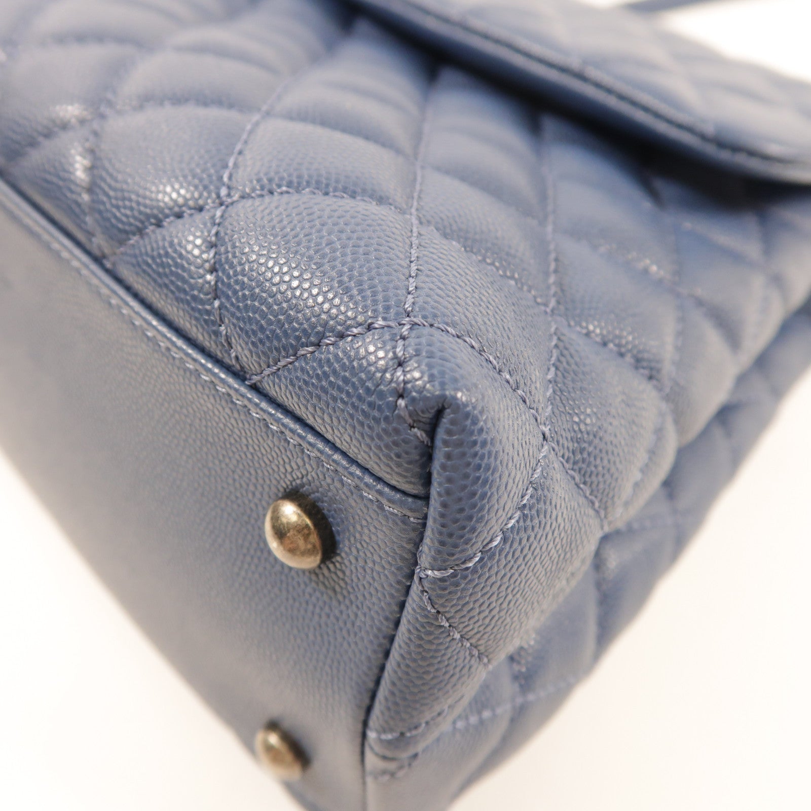 CHANEL 牛皮皮革Coco Handle銀扣鏈帶手挽肩背兩用袋