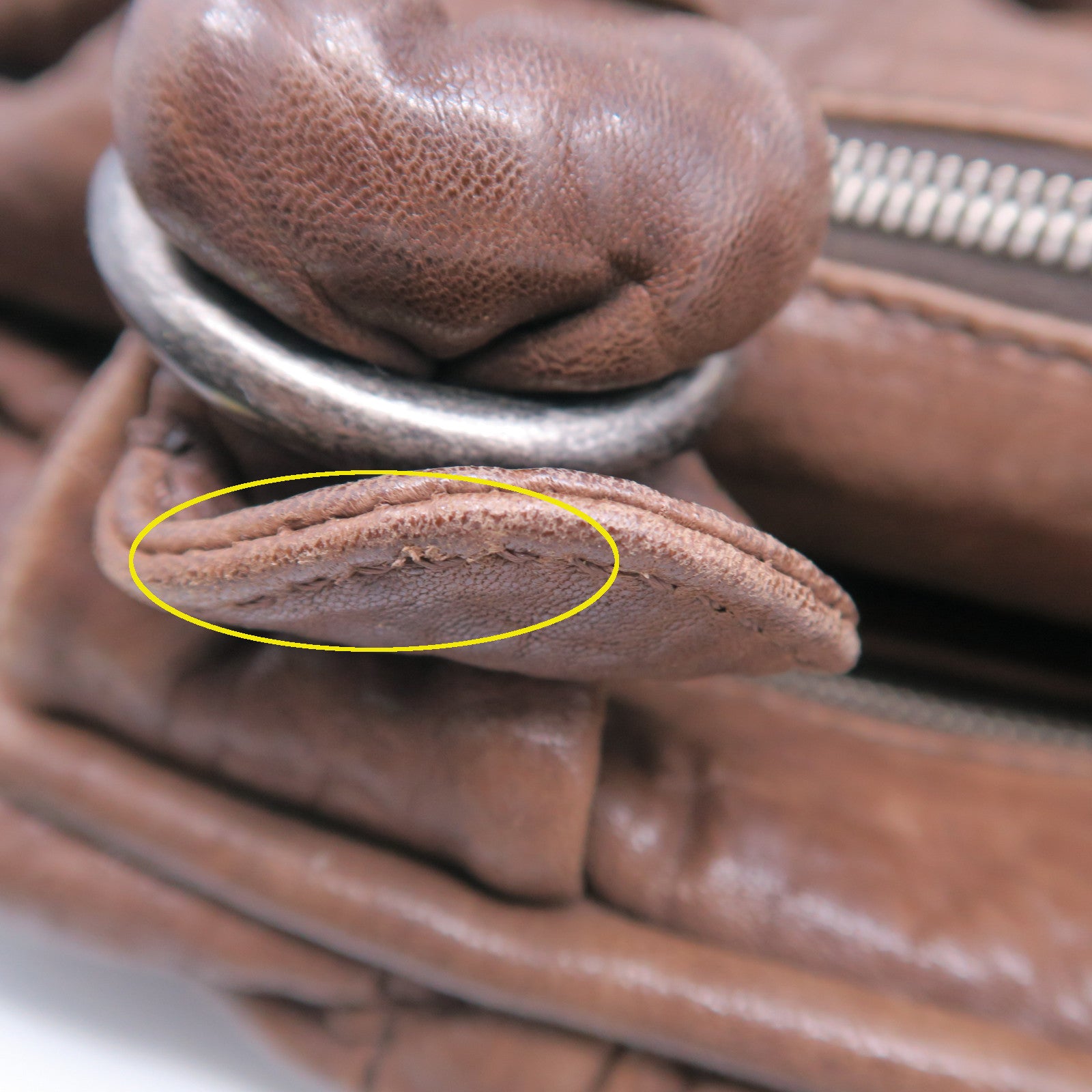 CHANEL 【激減優惠】牛皮皮革Handbag銀扣手挽肩背兩用袋啡色