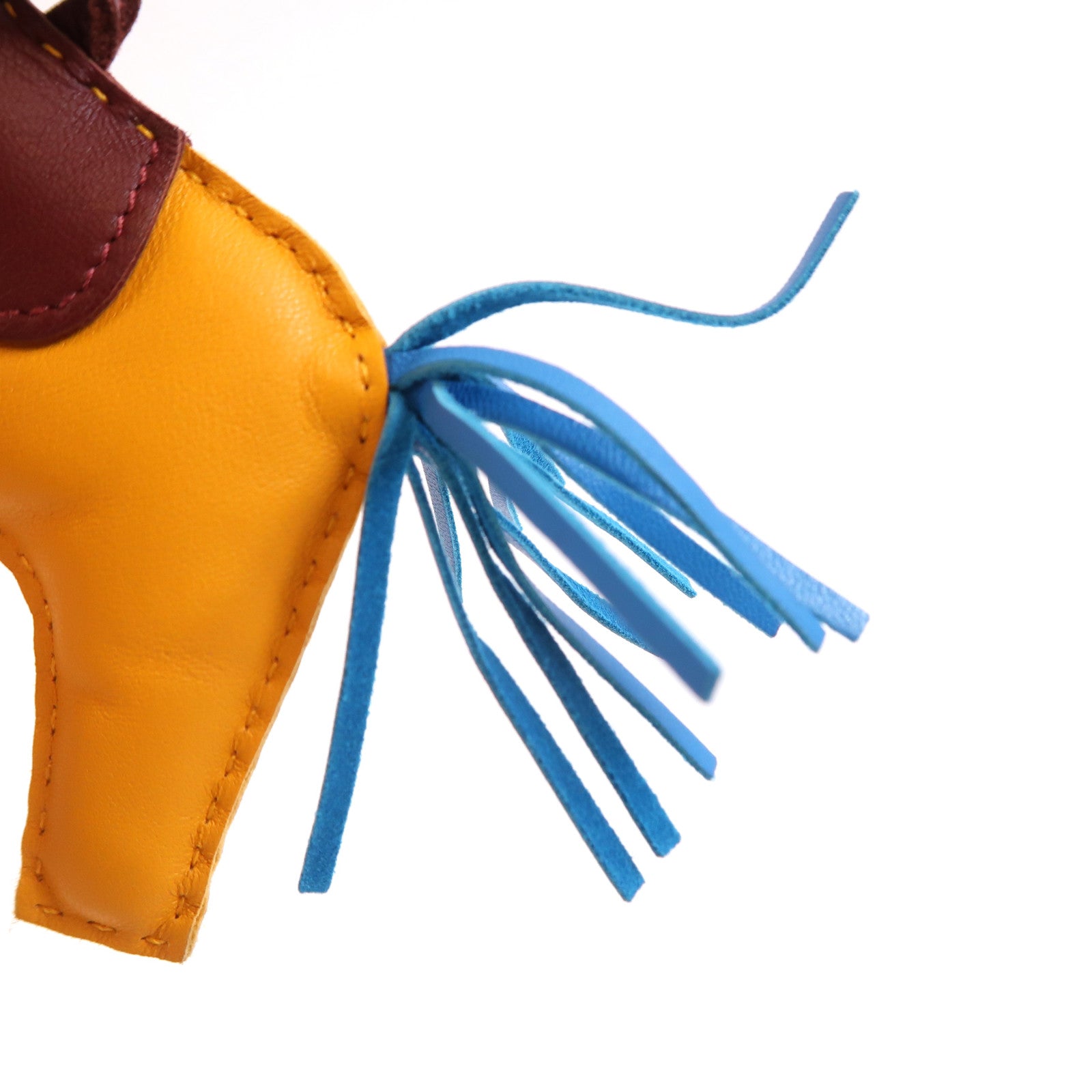 HERMES Rodeo MM Charm Swift Leather Orange/Blue/Brown