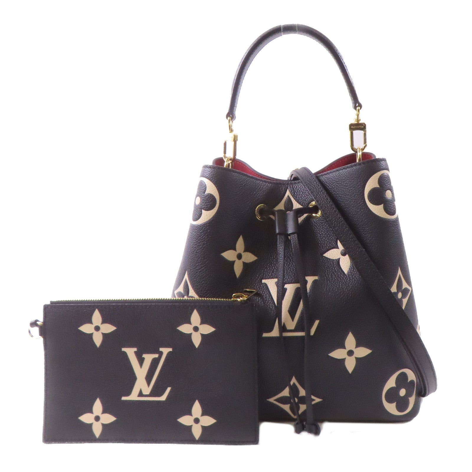 LOUIS VUITTON Monogram Empreinte Neo Noe金扣手挽肩背兩用袋黑色