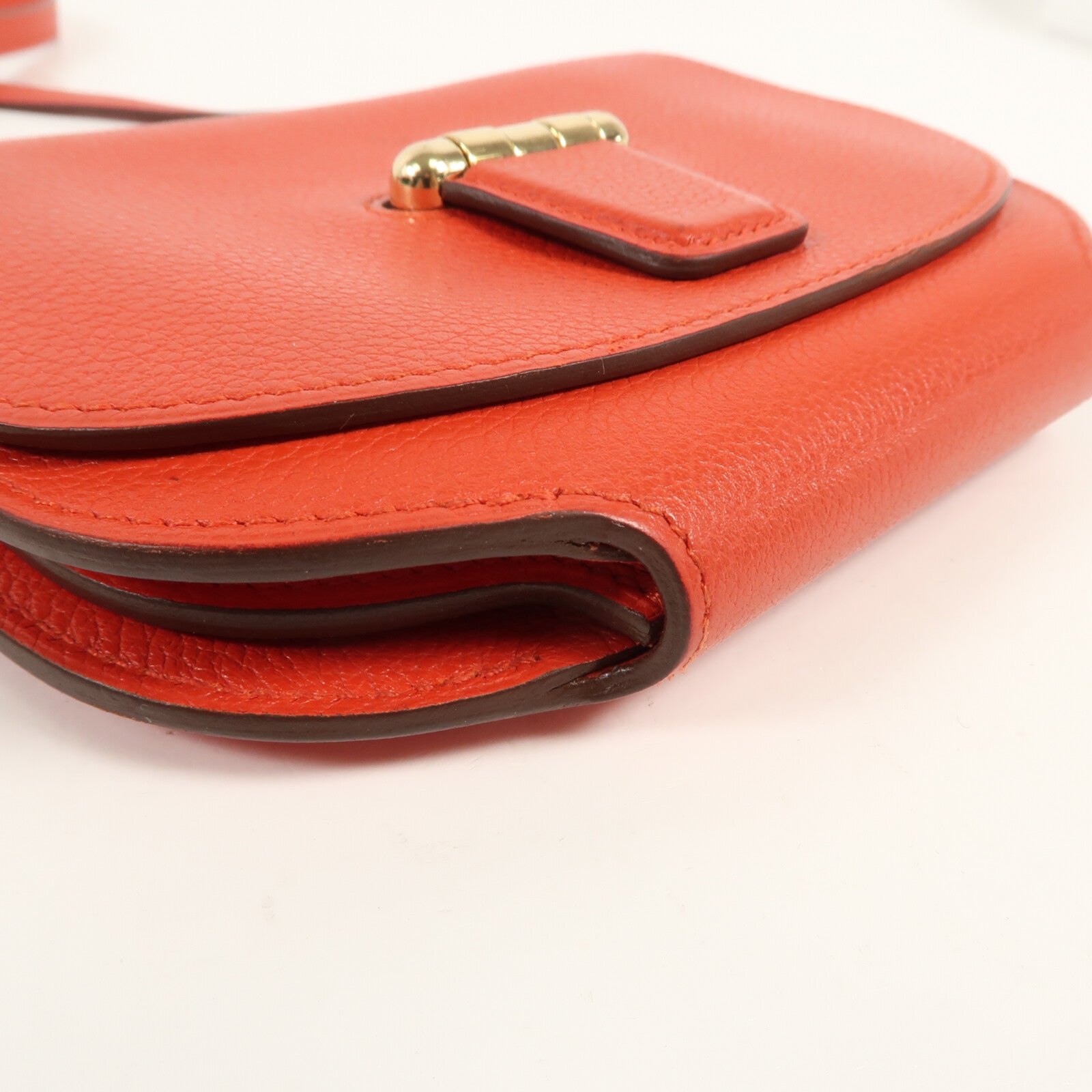 HERMES Evercolor皮革Mini Convoyeur金扣肩背袋Rouge Tomate