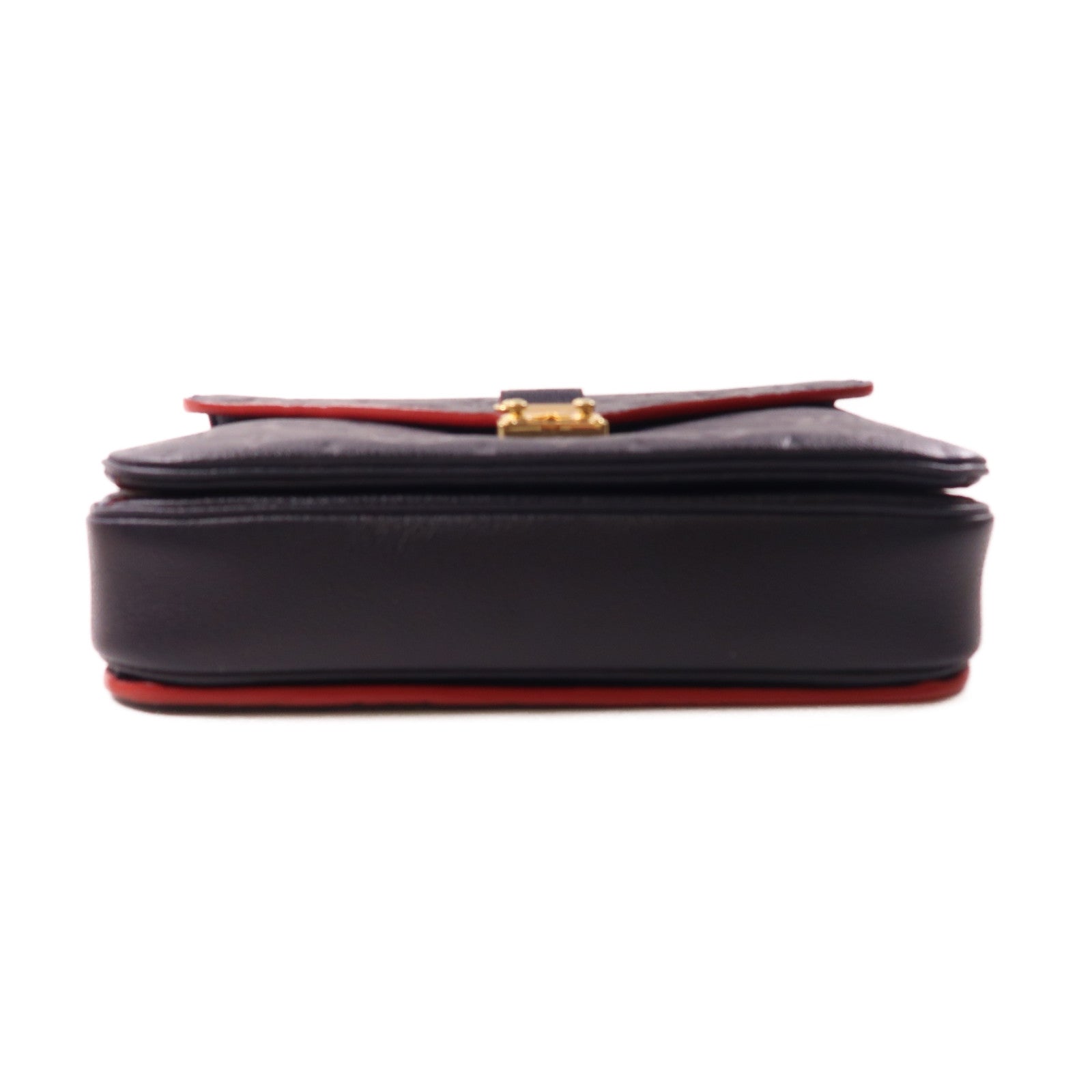 LOUIS VUITTON Monogram Empreinte Pochette Metis金扣手挽肩背兩用袋深藍色