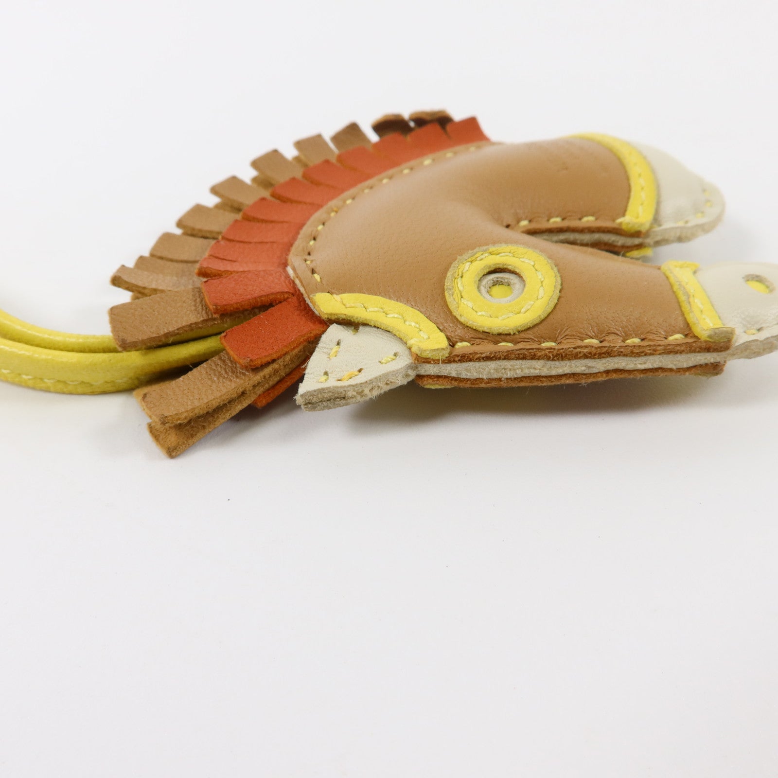 HERMES Milo皮革Geegee Camail掛飾Chai/Craie/Lime/Cornaline