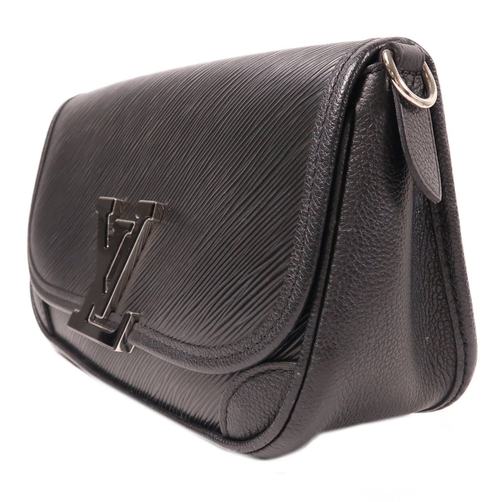 LOUIS VUITTON Epi Buci銀扣肩背袋黑色