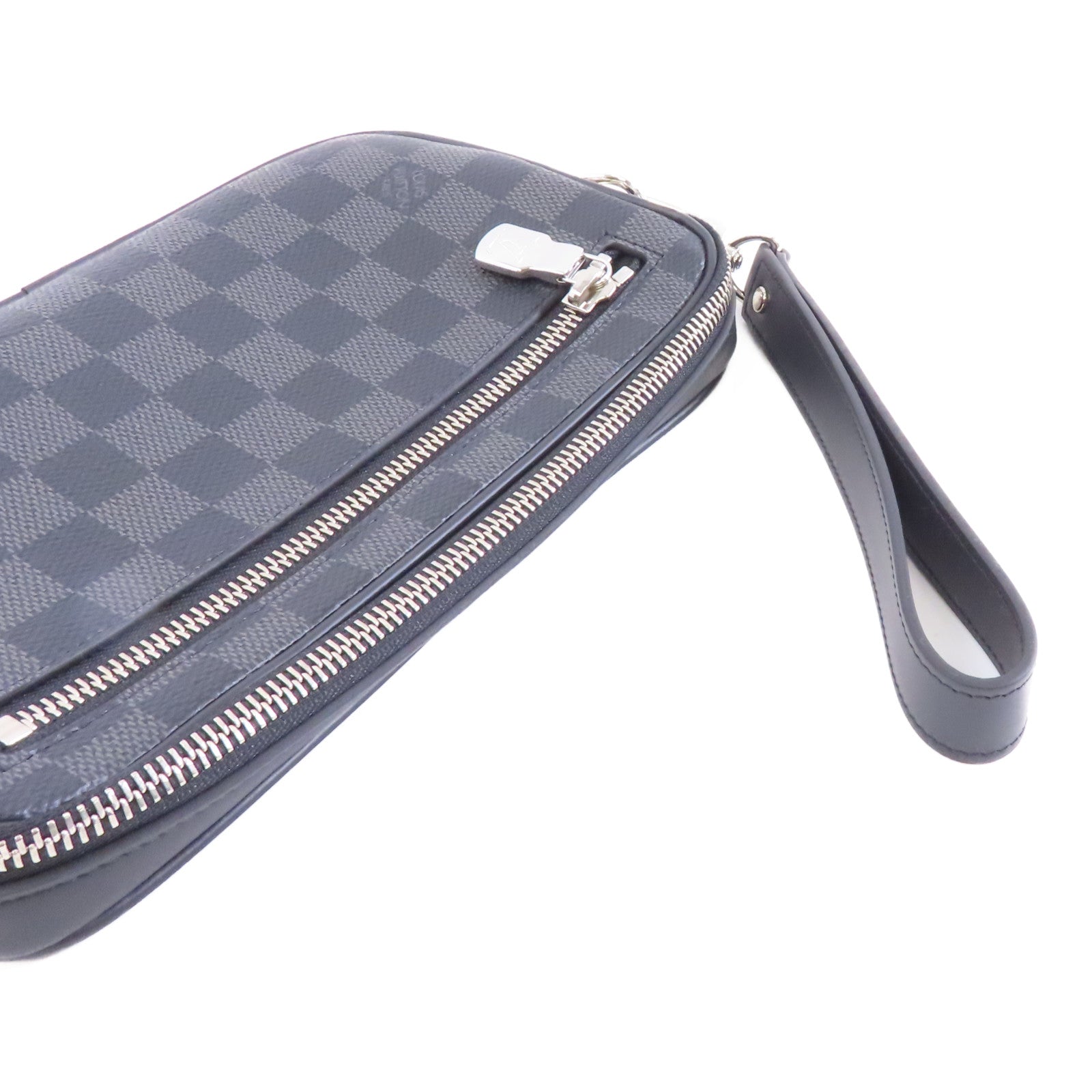 LOUIS VUITTON Damier Alpha Cluch銀扣手拿包黑色