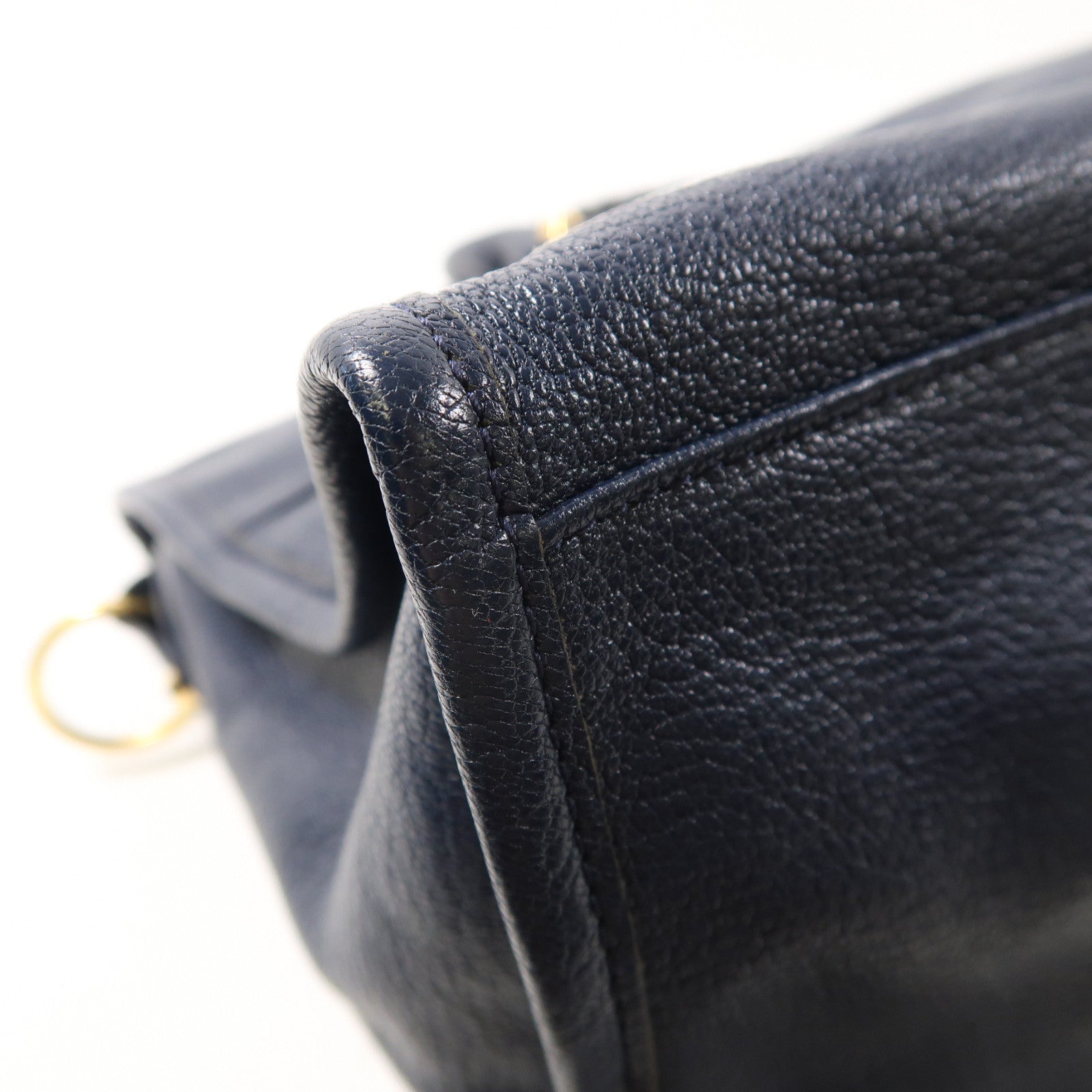 BALENCIAGA 牛皮皮革Part Time金扣手挽肩背兩用袋深藍色