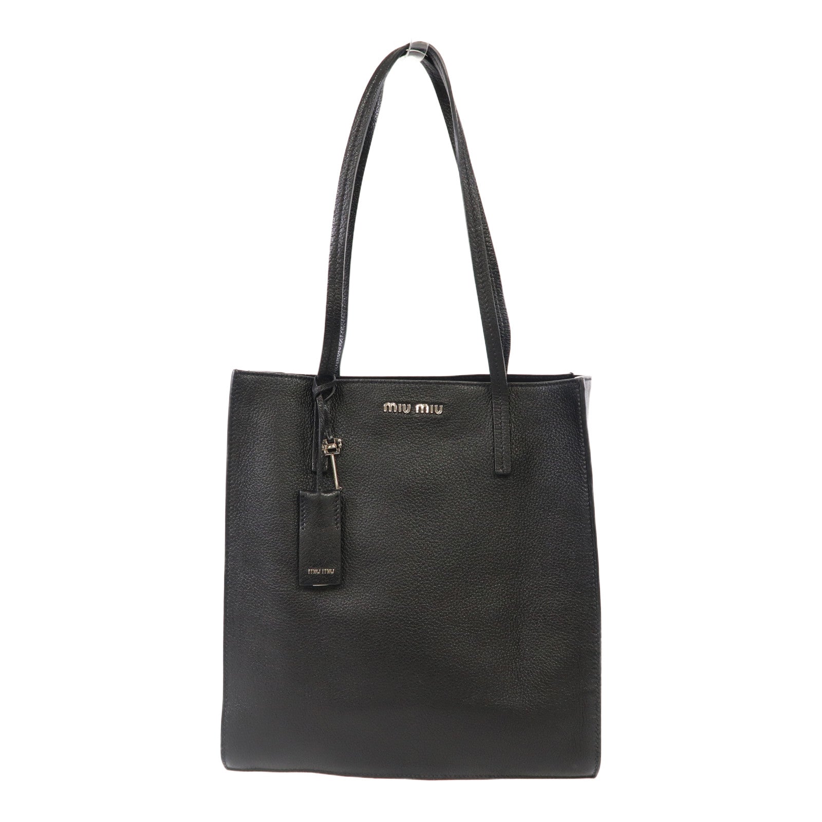 Miu Miu 牛皮皮革Shoulder Bag銀扣肩背袋黑色