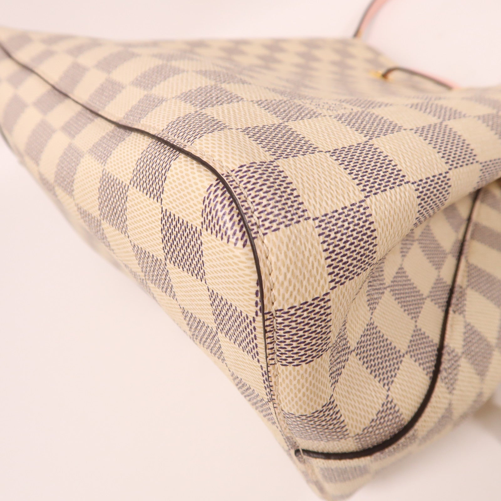 LOUIS VUITTON Damier Azur Neo Noe金扣肩背袋白色/粉紅色