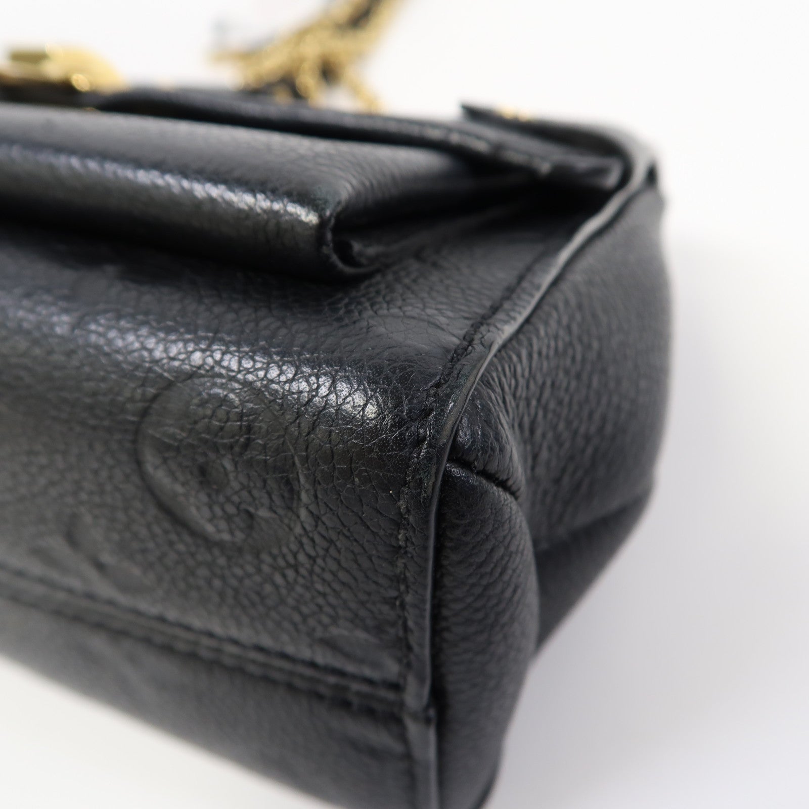 LOUIS VUITTON Monogram Empreinte Vavin BB Shoulder Bag金扣鏈帶肩背袋黑色